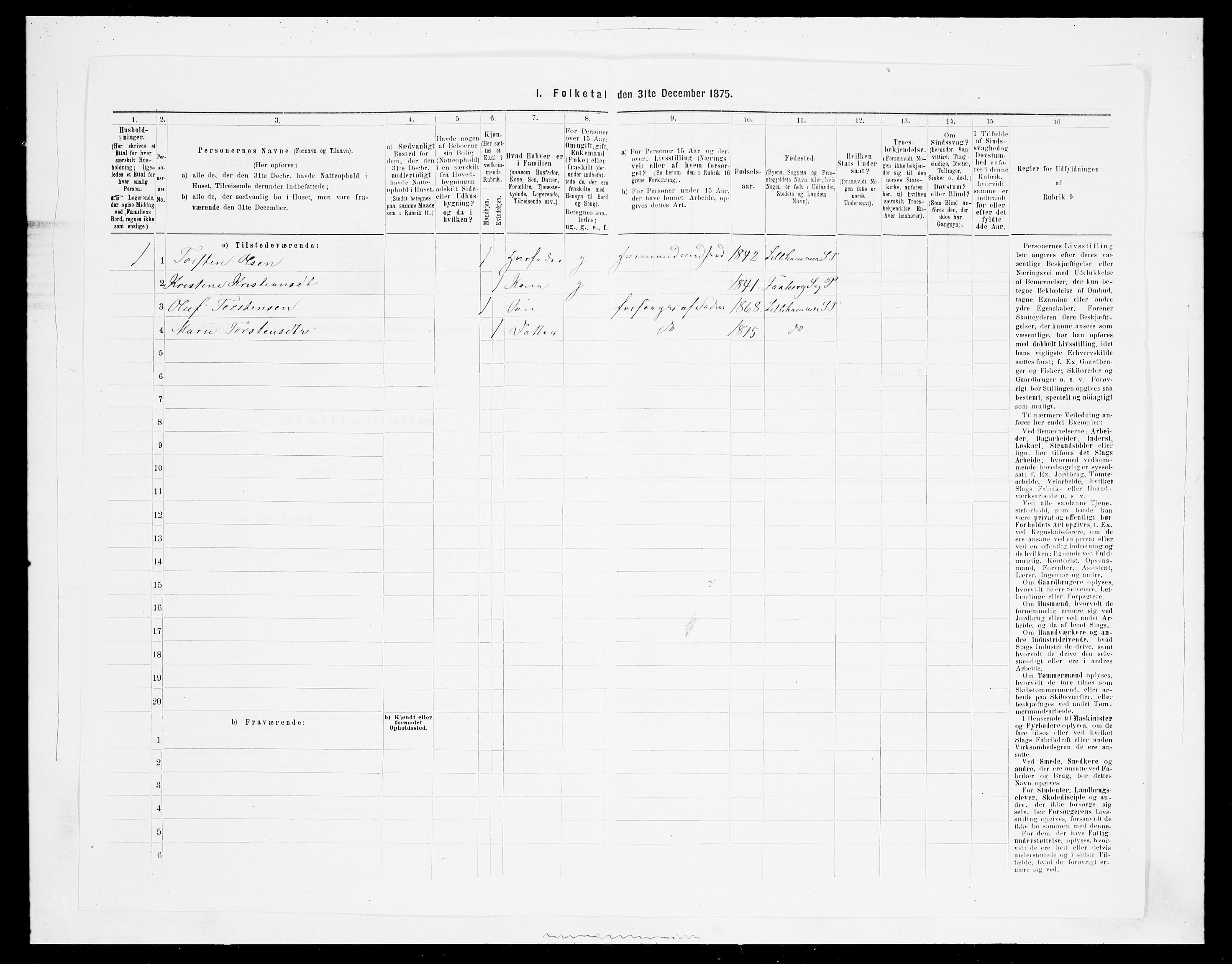 SAH, 1875 census for 0524L Fåberg/Fåberg og Lillehammer, 1875, p. 1939