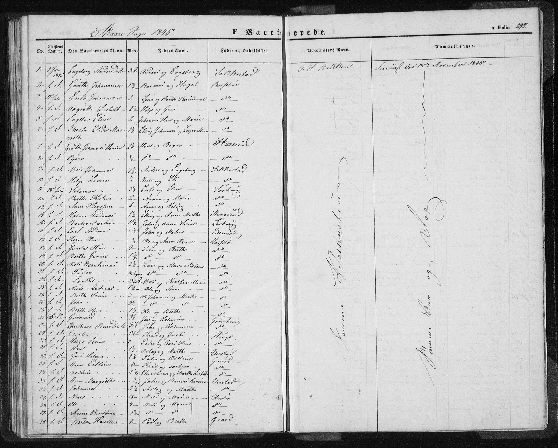 Torvastad sokneprestkontor, SAST/A -101857/H/Ha/Haa/L0005: Parish register (official) no. A 5, 1836-1847, p. 297