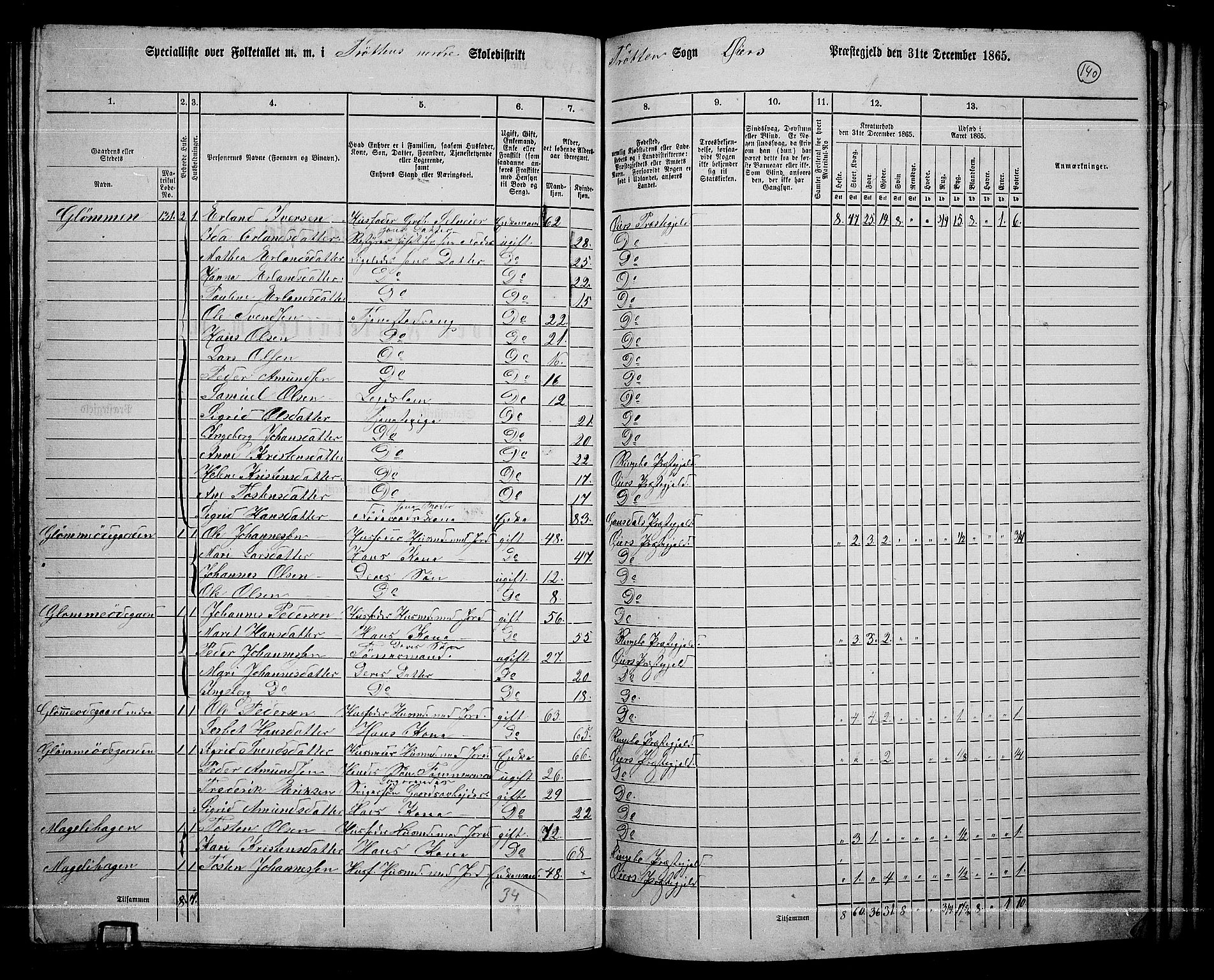 RA, 1865 census for Øyer, 1865, p. 126