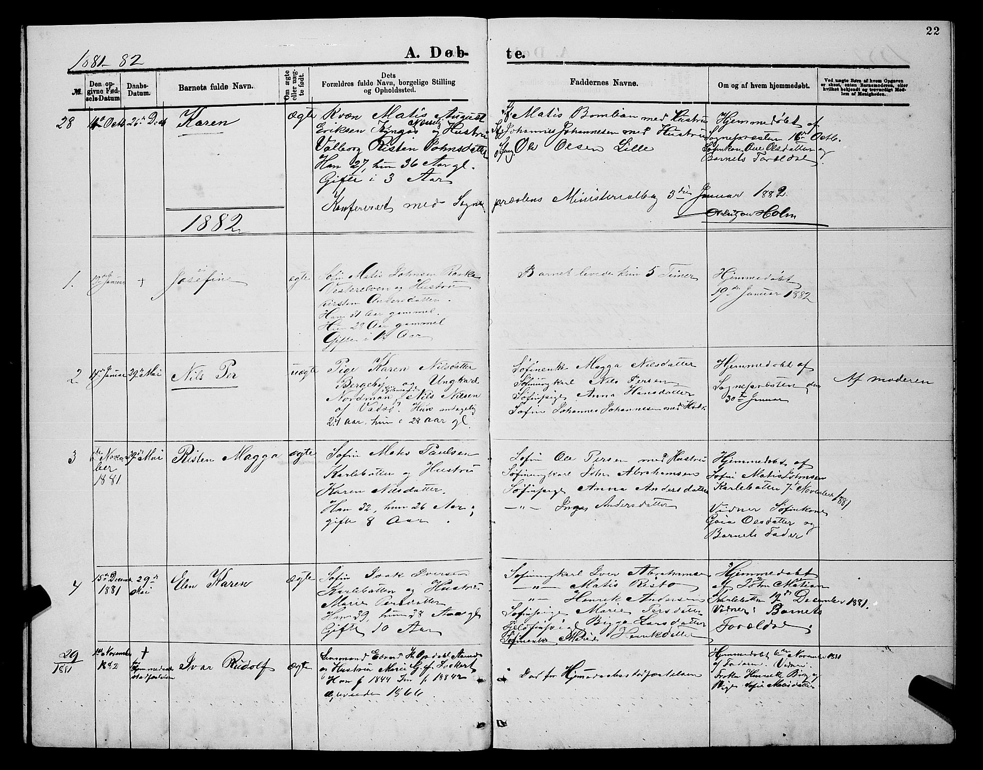 Nesseby sokneprestkontor, SATØ/S-1330/H/Hb/L0004klokker: Parish register (copy) no. 4, 1877-1884, p. 22