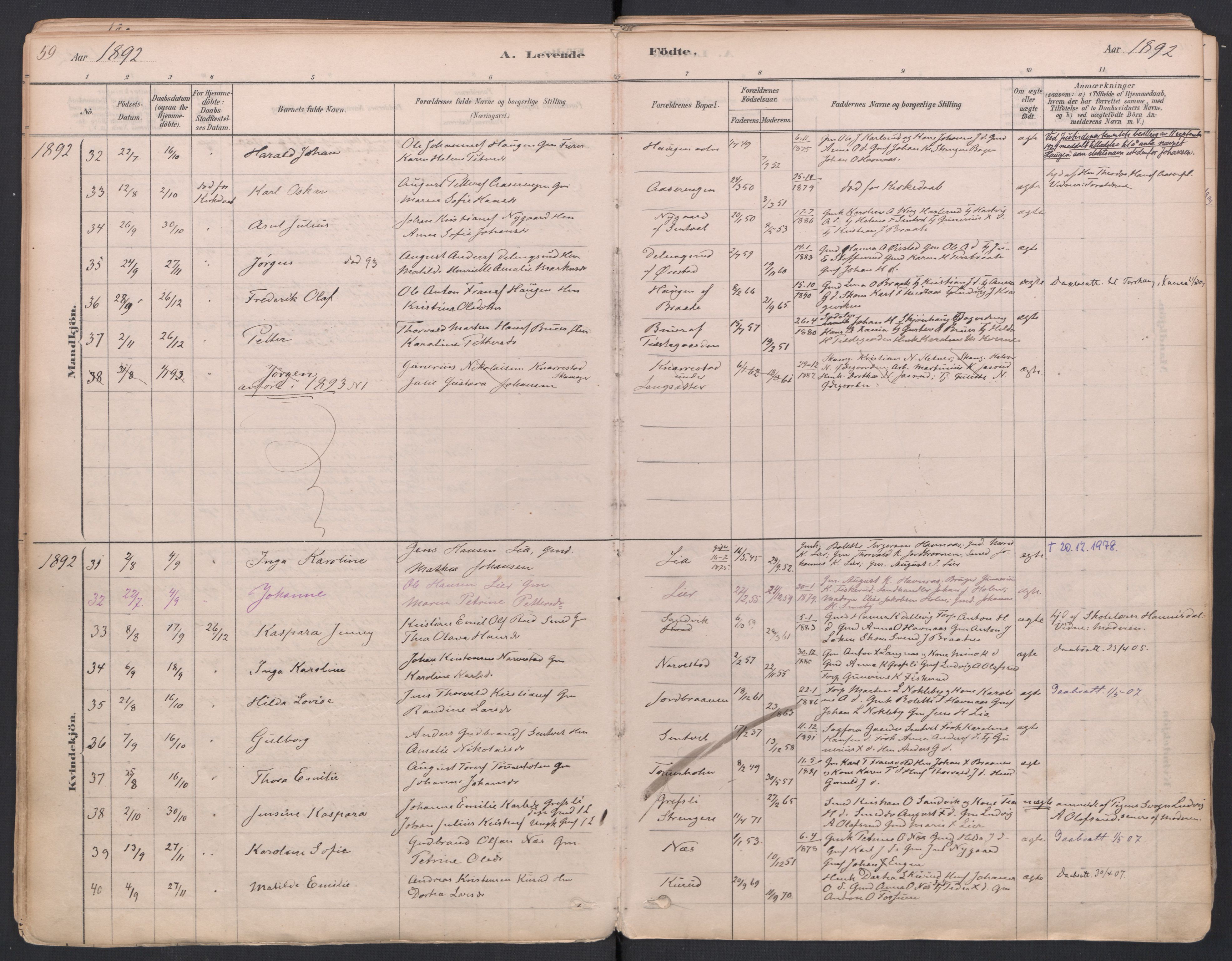 Trøgstad prestekontor Kirkebøker, AV/SAO-A-10925/F/Fa/L0010: Parish register (official) no. I 10, 1878-1898, p. 59