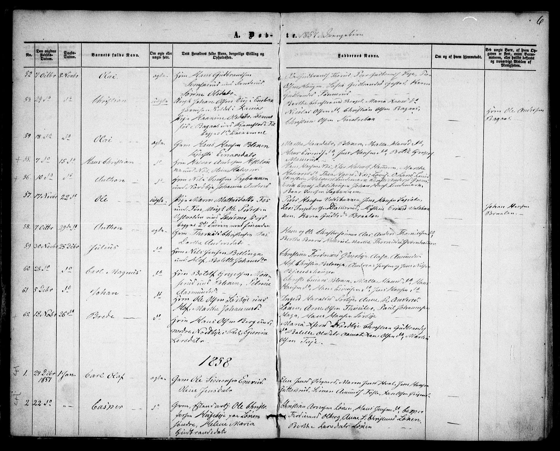 Fet prestekontor Kirkebøker, AV/SAO-A-10370a/F/Fa/L0011: Parish register (official) no. I 11, 1857-1866, p. 6