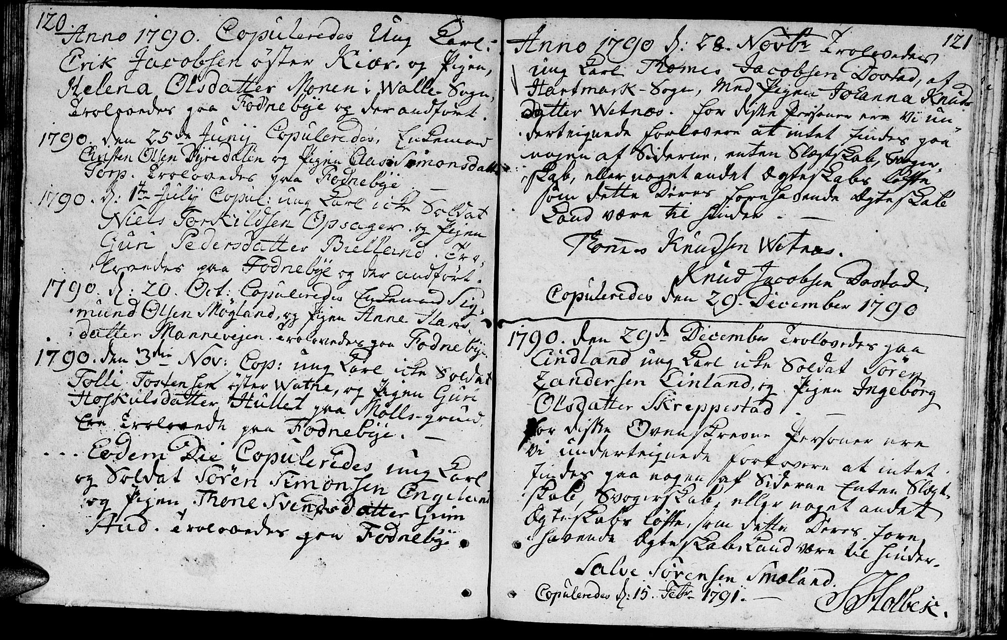 Holum sokneprestkontor, AV/SAK-1111-0022/F/Fa/Faa/L0001: Parish register (official) no. A 1, 1750-1802, p. 120-121