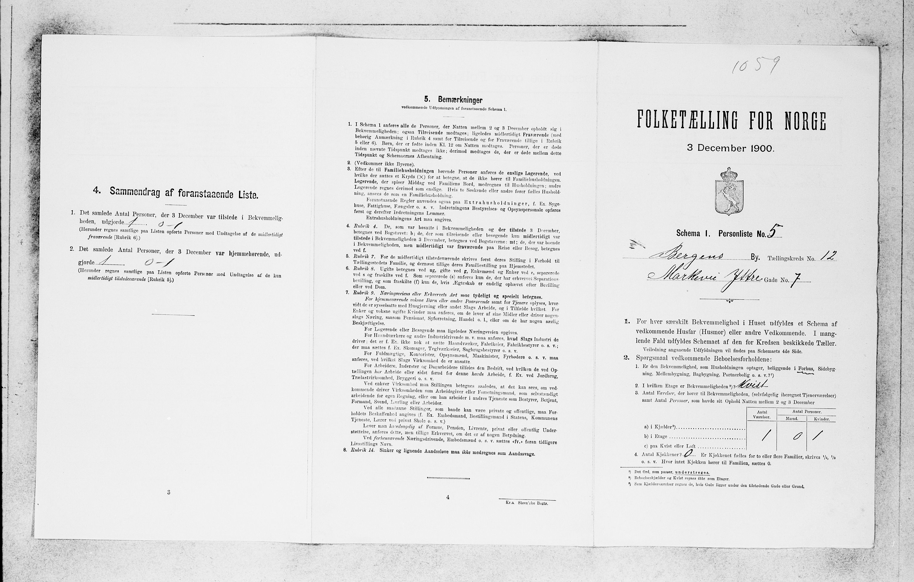 SAB, 1900 census for Bergen, 1900, p. 2202