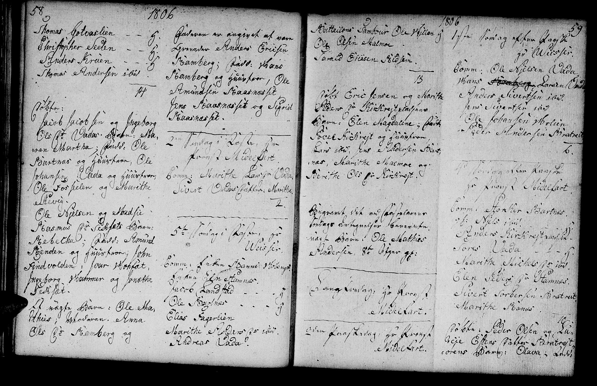 Ministerialprotokoller, klokkerbøker og fødselsregistre - Nord-Trøndelag, SAT/A-1458/745/L0432: Parish register (copy) no. 745C01, 1802-1814, p. 58-59