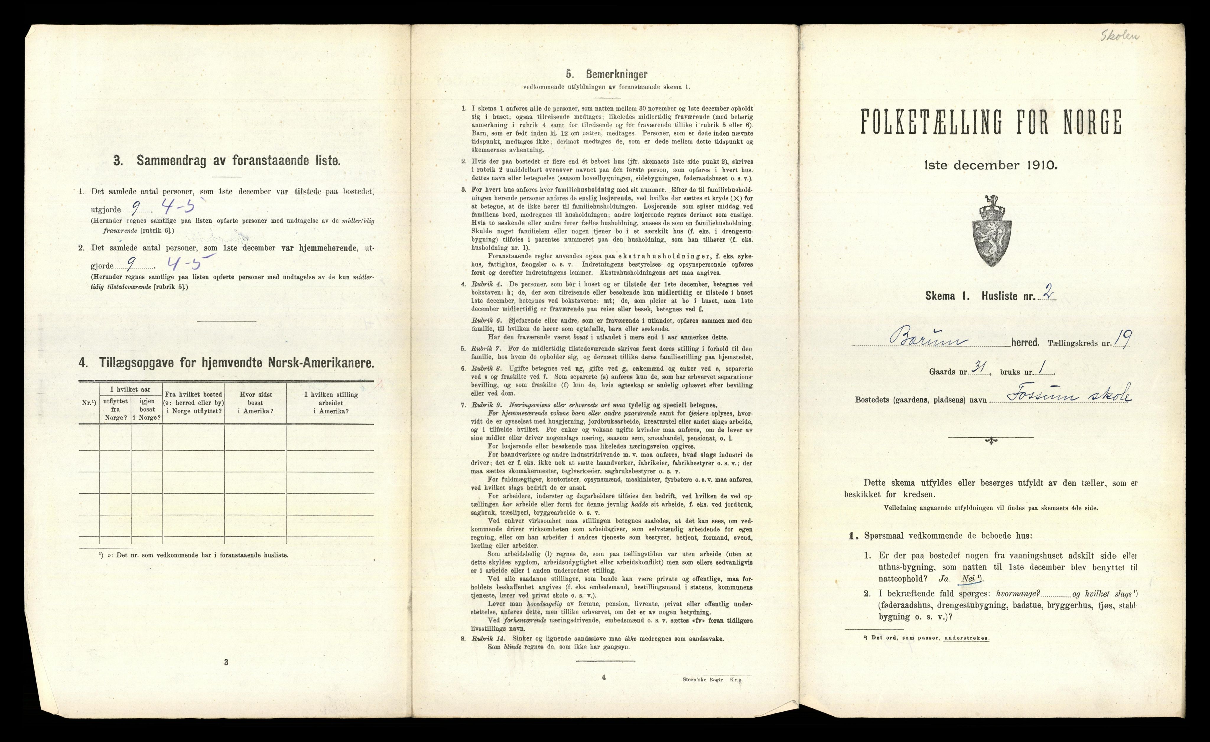 RA, 1910 census for Bærum, 1910, p. 2905
