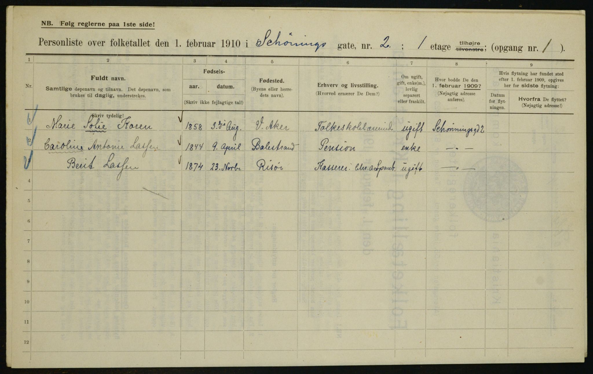 OBA, Municipal Census 1910 for Kristiania, 1910, p. 89167