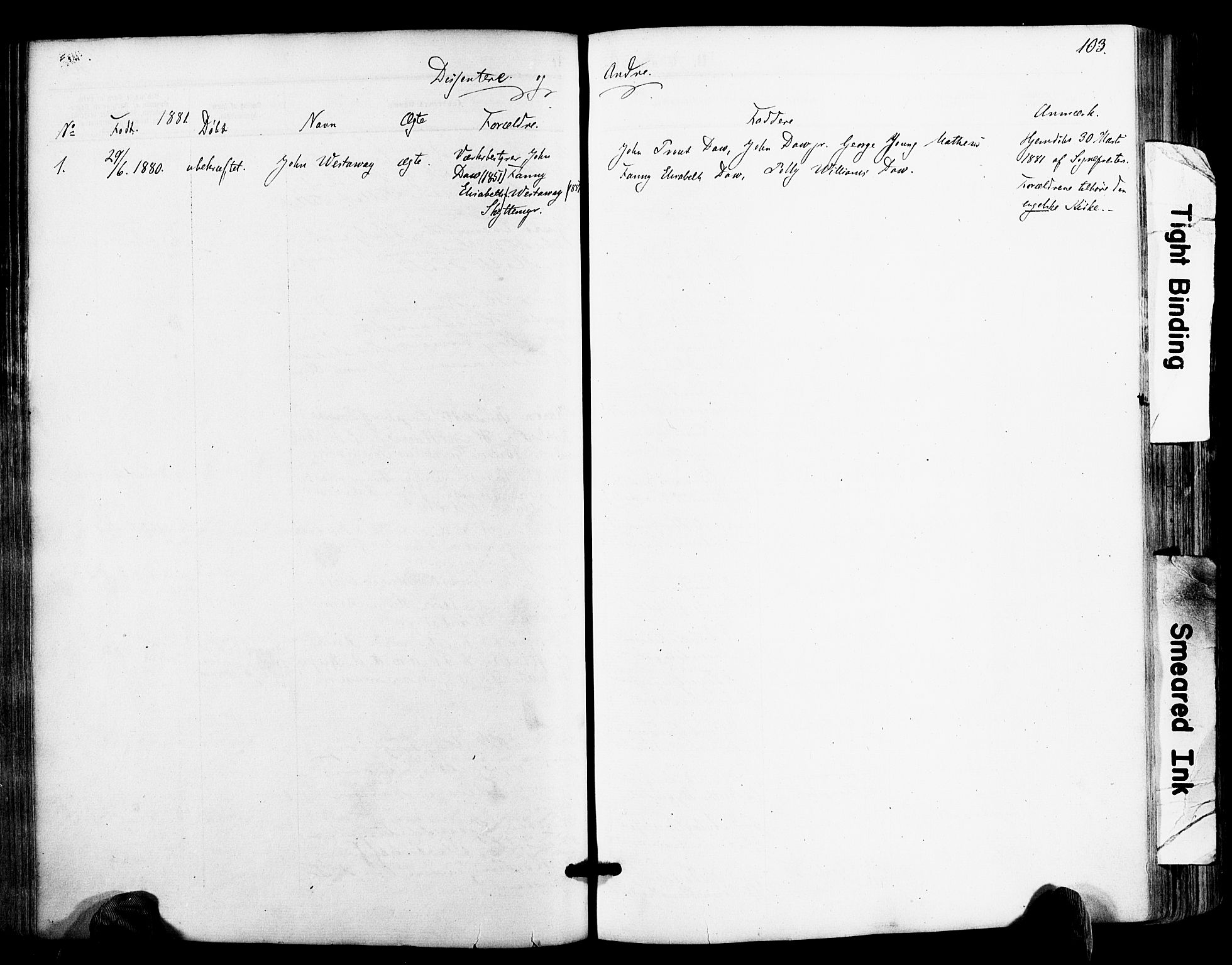 Froland sokneprestkontor, SAK/1111-0013/F/Fa/L0003: Parish register (official) no. A 3, 1864-1881, p. 103
