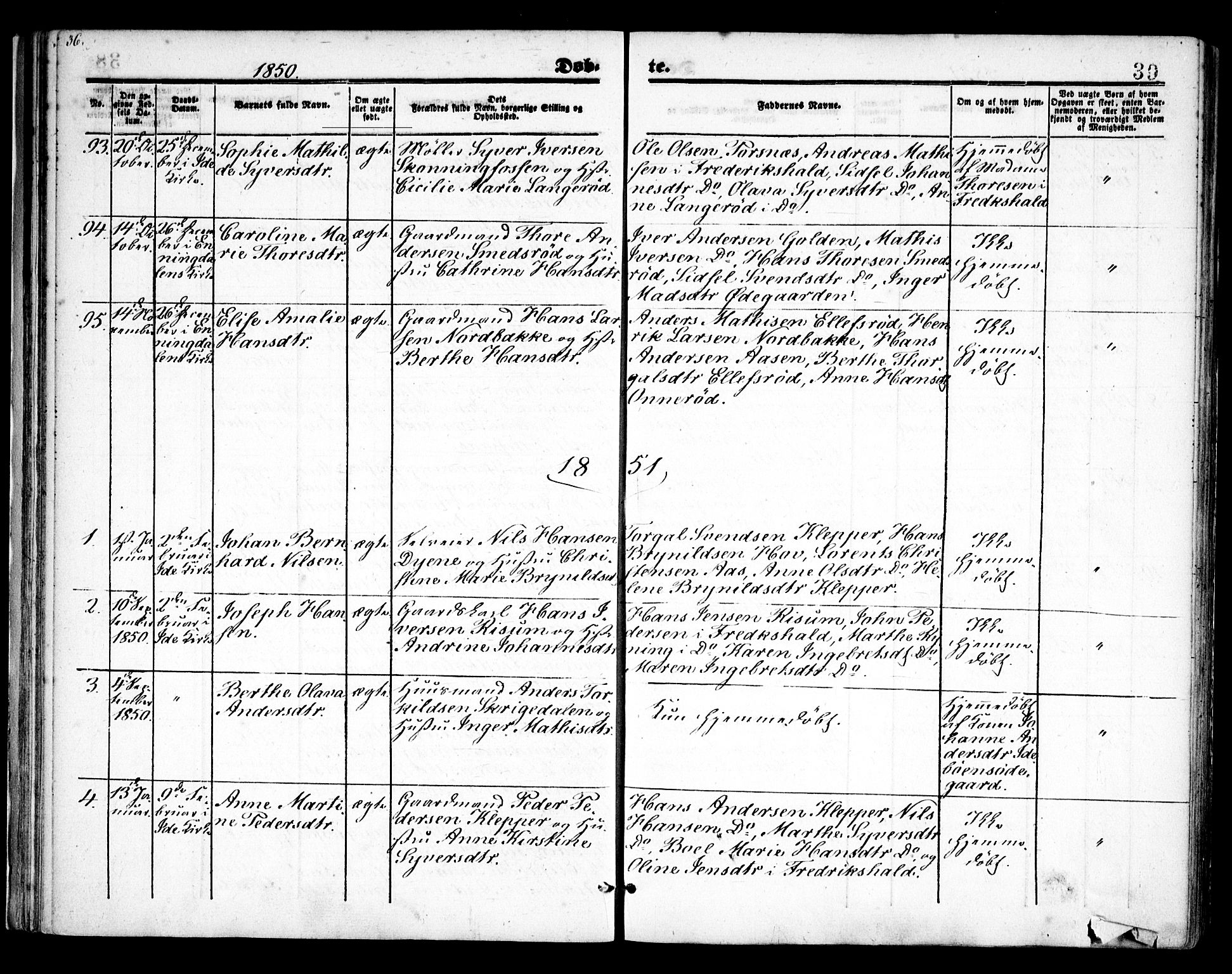 Idd prestekontor Kirkebøker, SAO/A-10911/F/Fc/L0004a: Parish register (official) no. III 4A, 1848-1860, p. 39