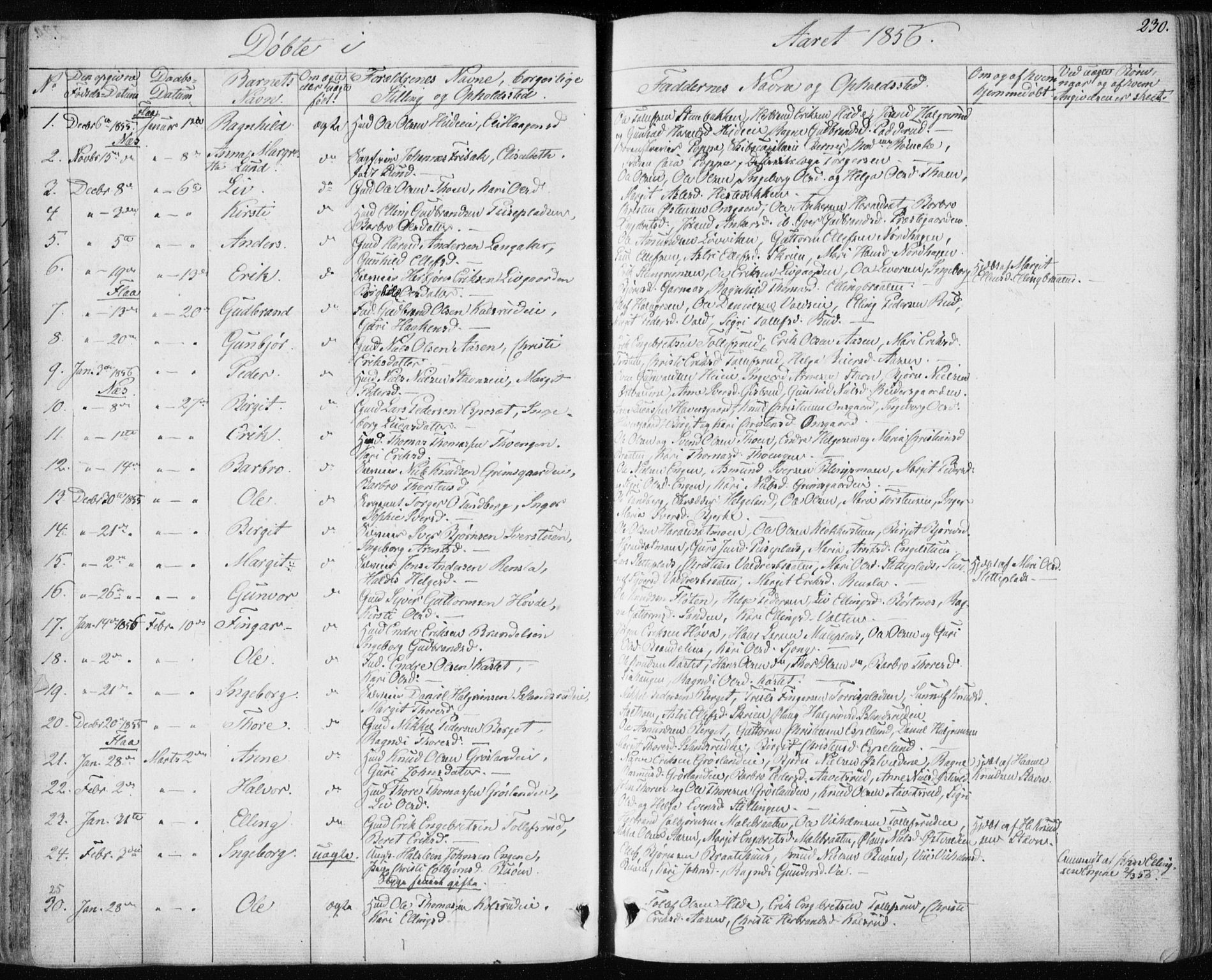 Nes kirkebøker, AV/SAKO-A-236/F/Fa/L0009: Parish register (official) no. 9, 1834-1863, p. 230