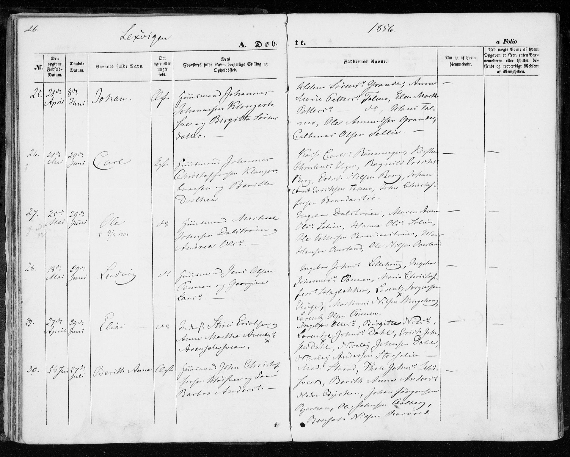 Ministerialprotokoller, klokkerbøker og fødselsregistre - Nord-Trøndelag, AV/SAT-A-1458/701/L0008: Parish register (official) no. 701A08 /1, 1854-1863, p. 26