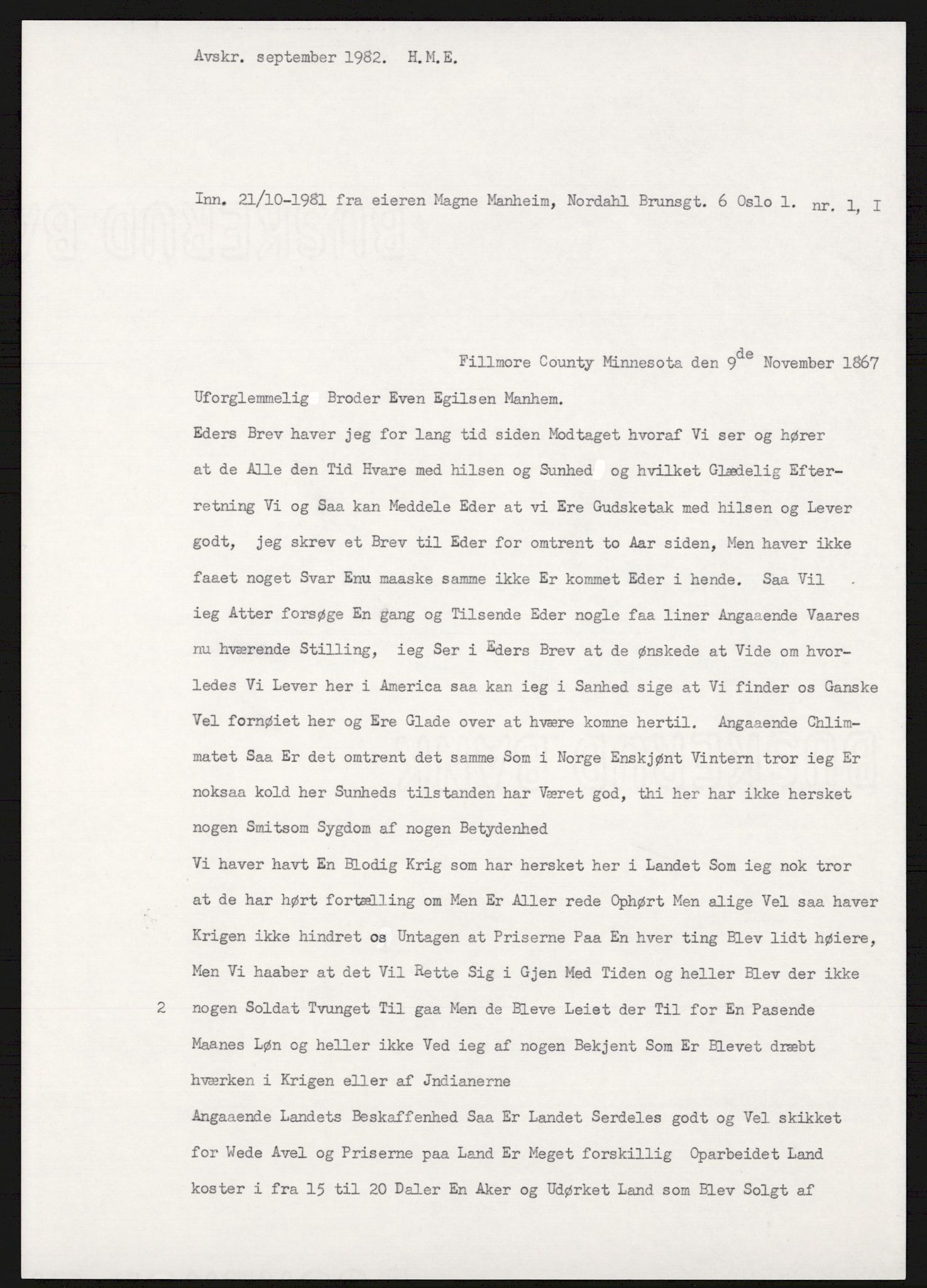 Samlinger til kildeutgivelse, Amerikabrevene, AV/RA-EA-4057/F/L0024: Innlån fra Telemark: Gunleiksrud - Willard, 1838-1914, p. 108