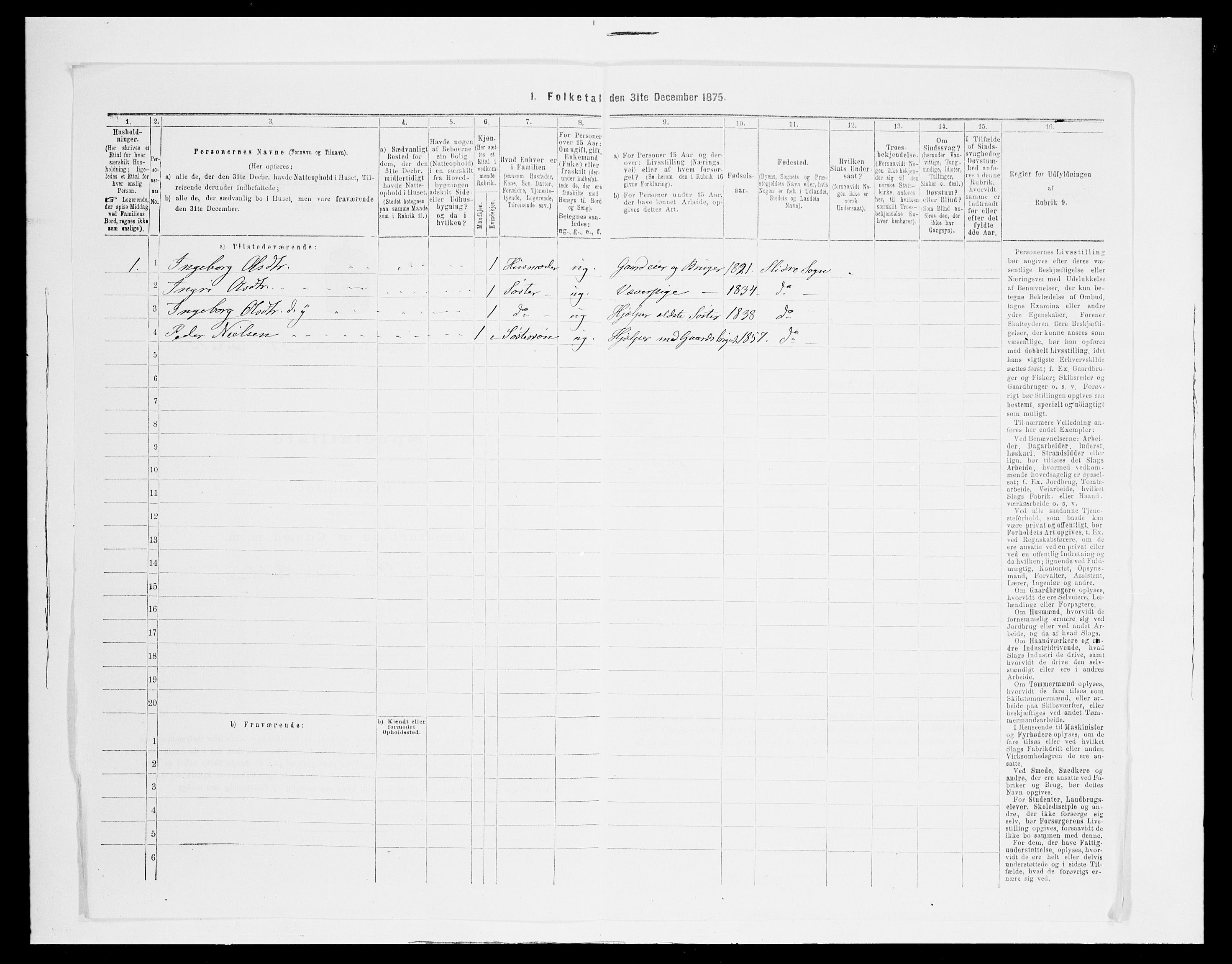 SAH, 1875 census for 0543P Vestre Slidre, 1875, p. 347