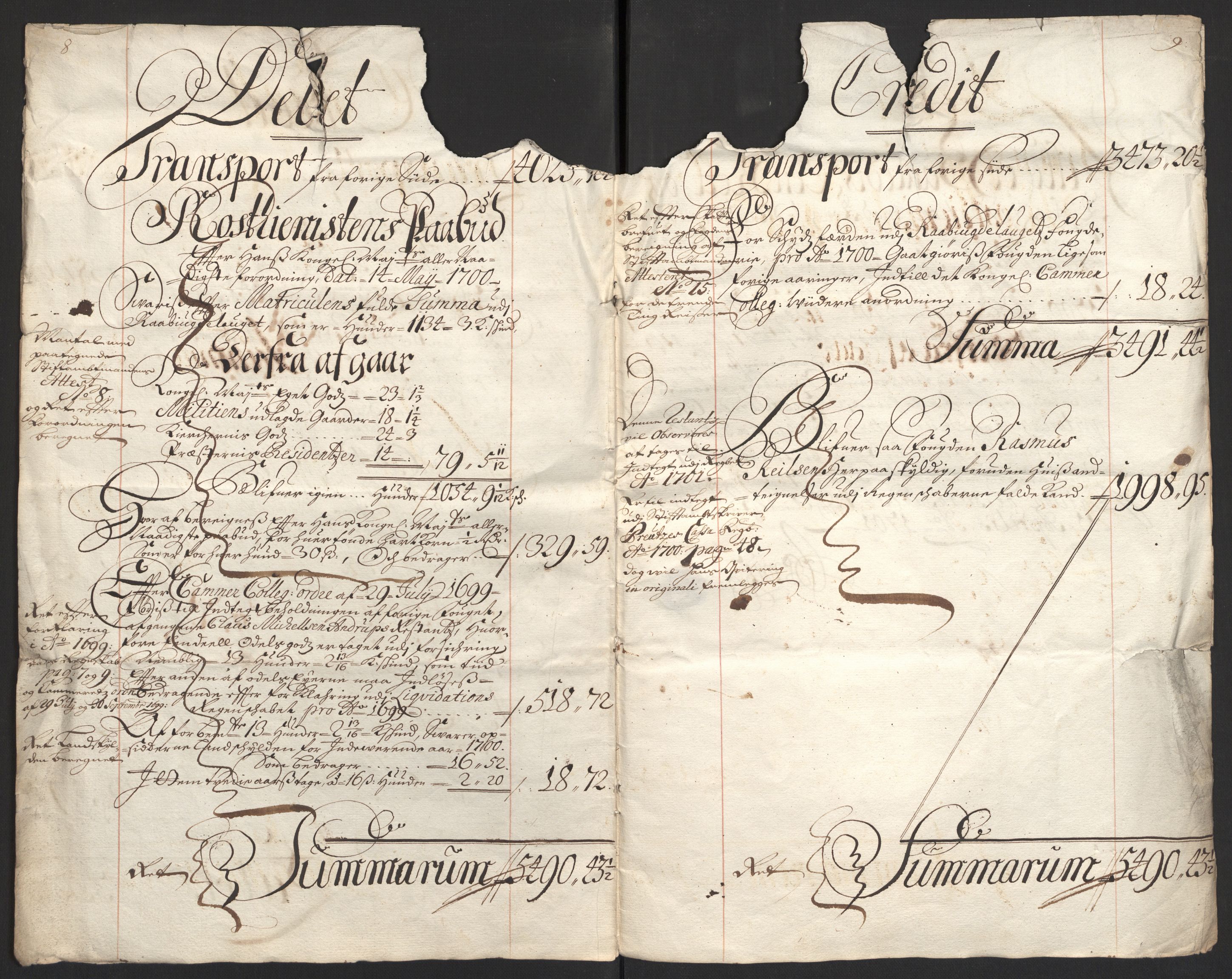 Rentekammeret inntil 1814, Reviderte regnskaper, Fogderegnskap, RA/EA-4092/R40/L2446: Fogderegnskap Råbyggelag, 1700-1702, p. 7