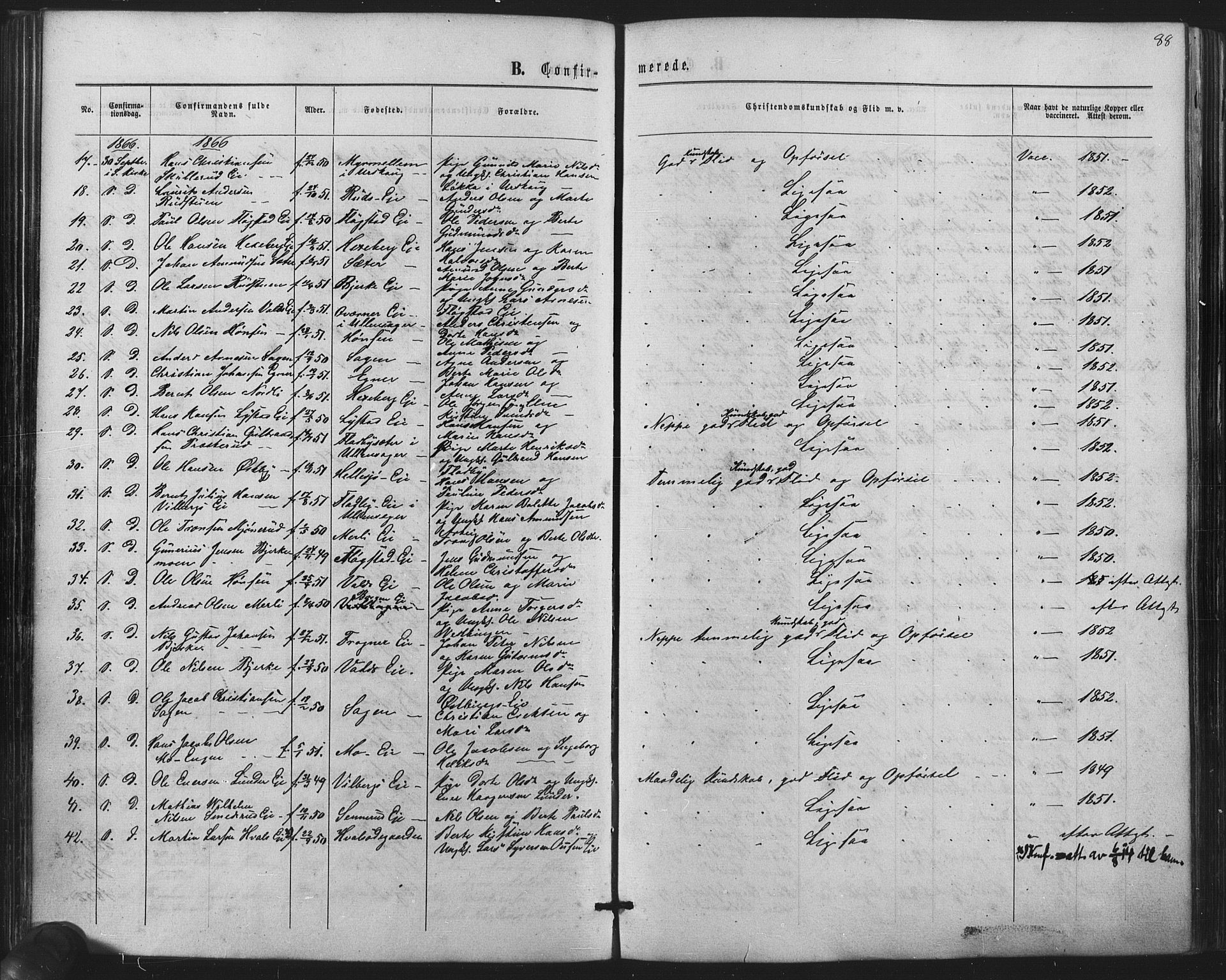 Sørum prestekontor Kirkebøker, AV/SAO-A-10303/F/Fa/L0006: Parish register (official) no. I 6, 1864-1877, p. 88