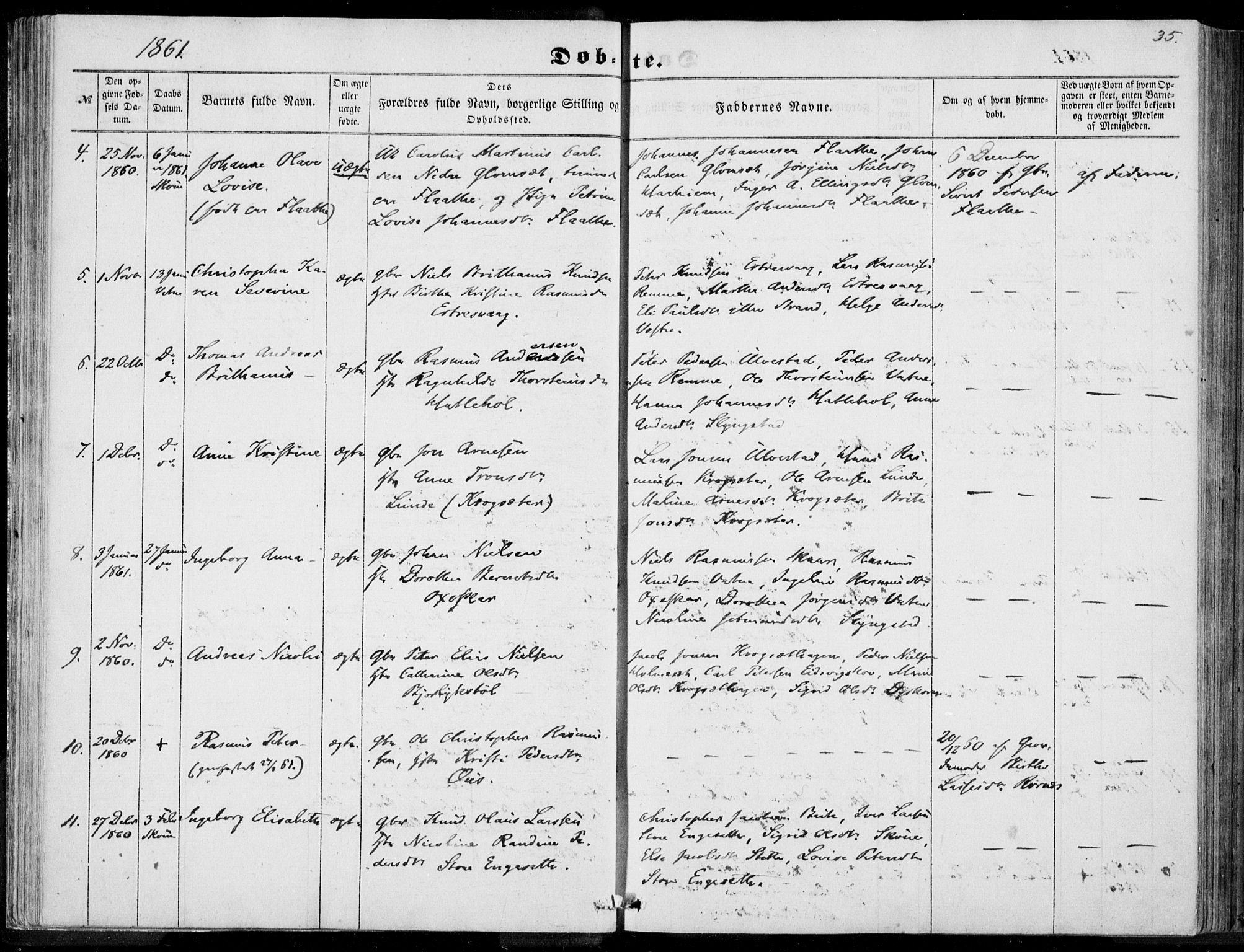 Ministerialprotokoller, klokkerbøker og fødselsregistre - Møre og Romsdal, SAT/A-1454/524/L0354: Parish register (official) no. 524A06, 1857-1863, p. 35