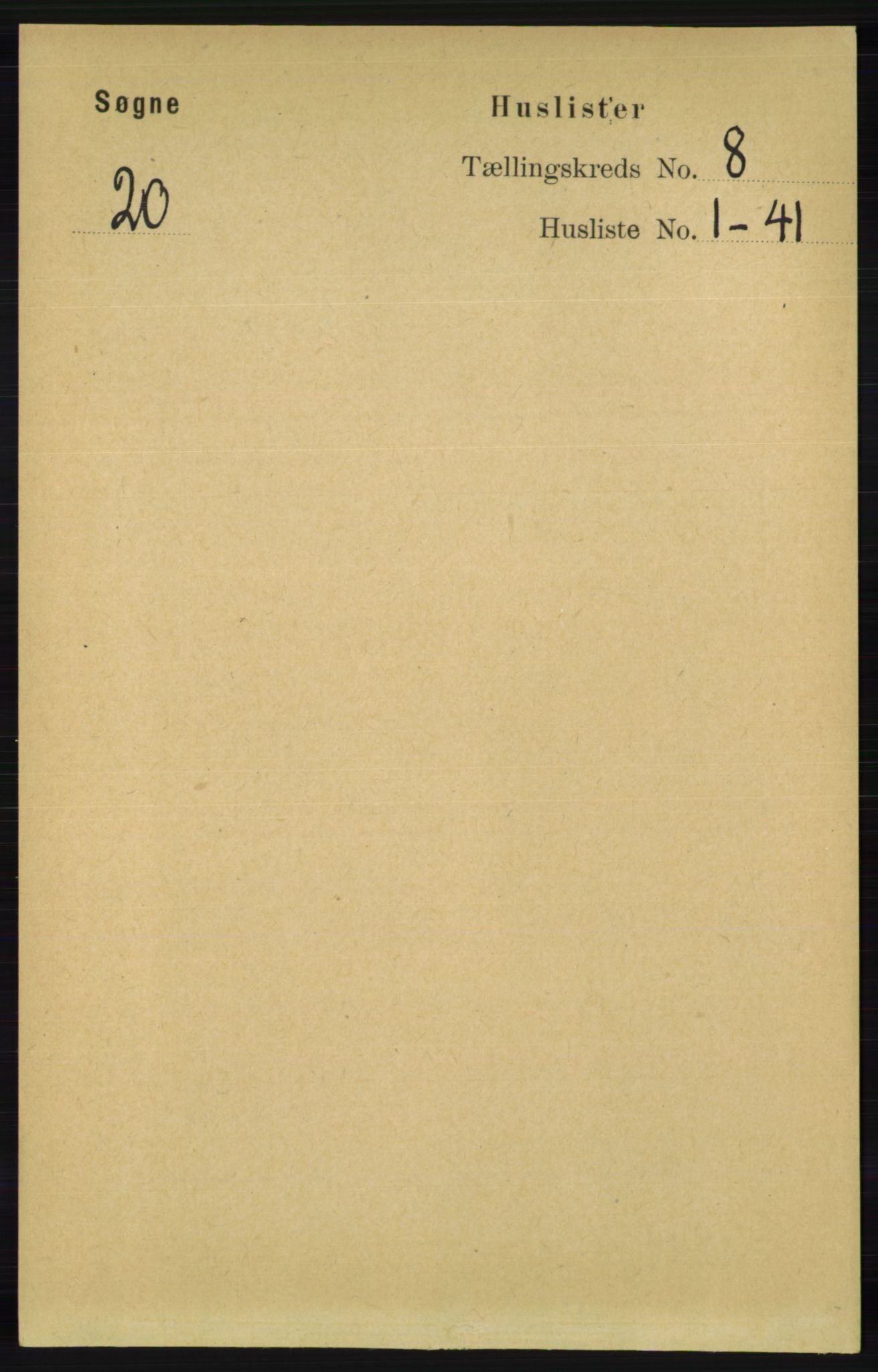 RA, 1891 census for 1018 Søgne, 1891, p. 2167