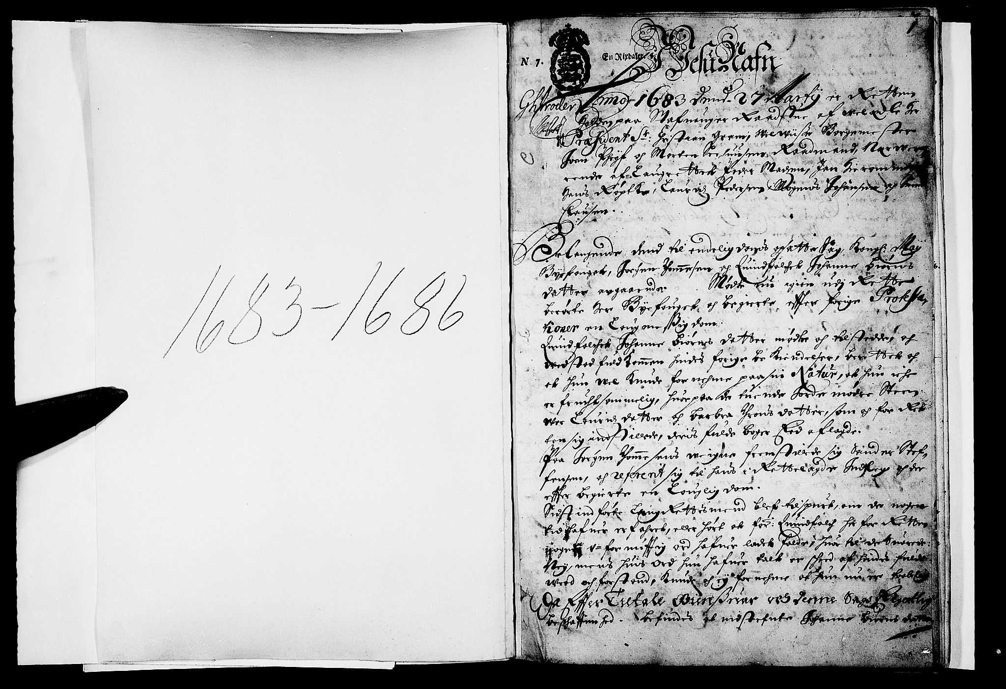 Stavanger byfogd, AV/SAST-A-101408/001/3/30/30BB/L0012: Rådsturettprotokoll, 1683-1686, p. 0b-1a