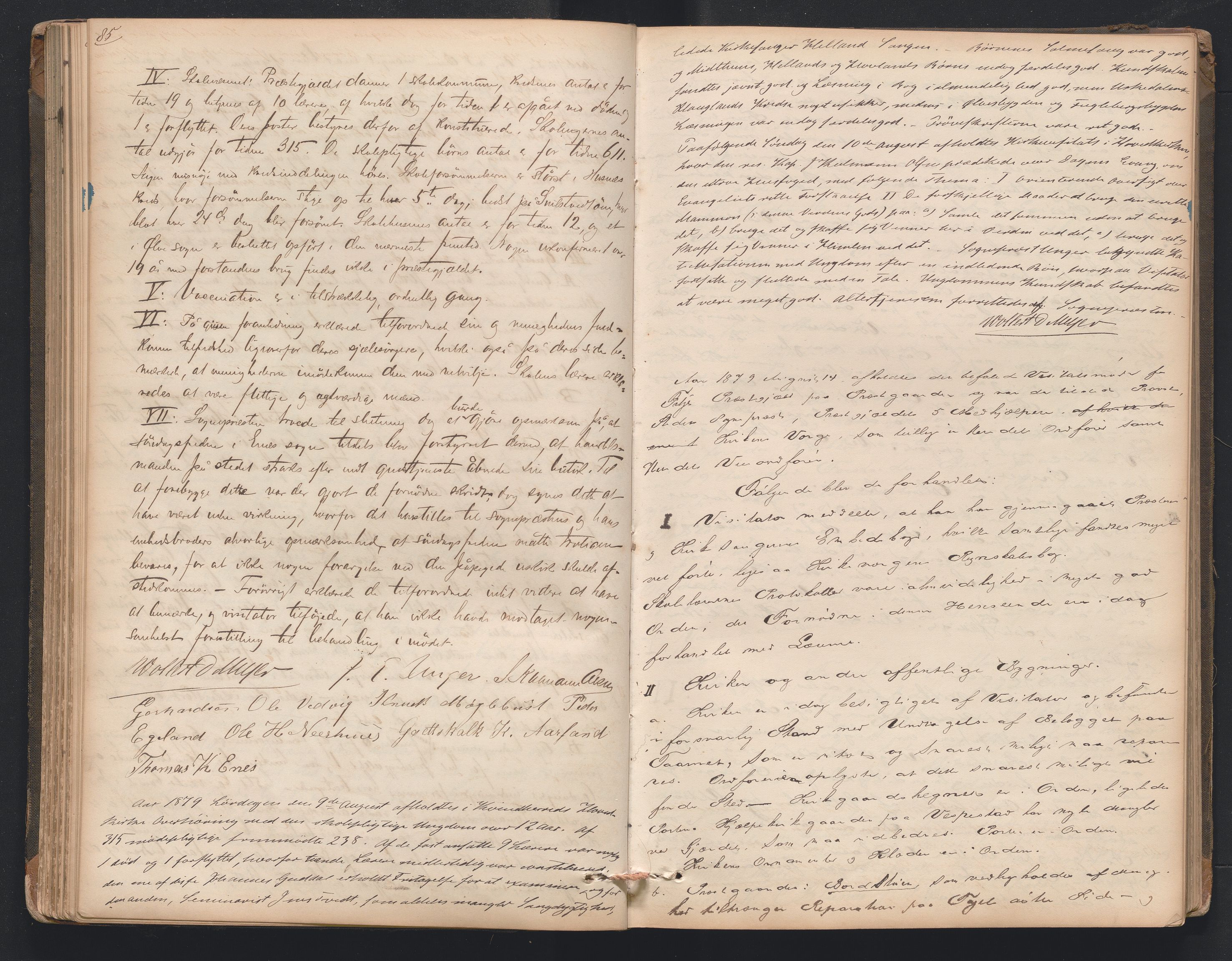 Nordre Sunnhordland prosti, AV/SAB-A-99912/F/L0001: Visitasprotokoll , 1860-1959, p. 85