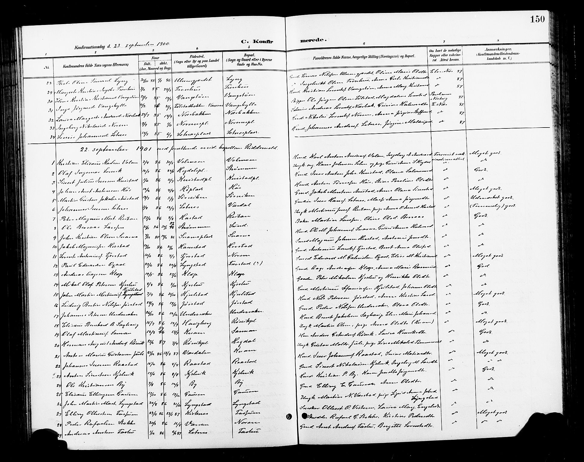Ministerialprotokoller, klokkerbøker og fødselsregistre - Nord-Trøndelag, SAT/A-1458/730/L0302: Parish register (copy) no. 730C05, 1898-1924, p. 150