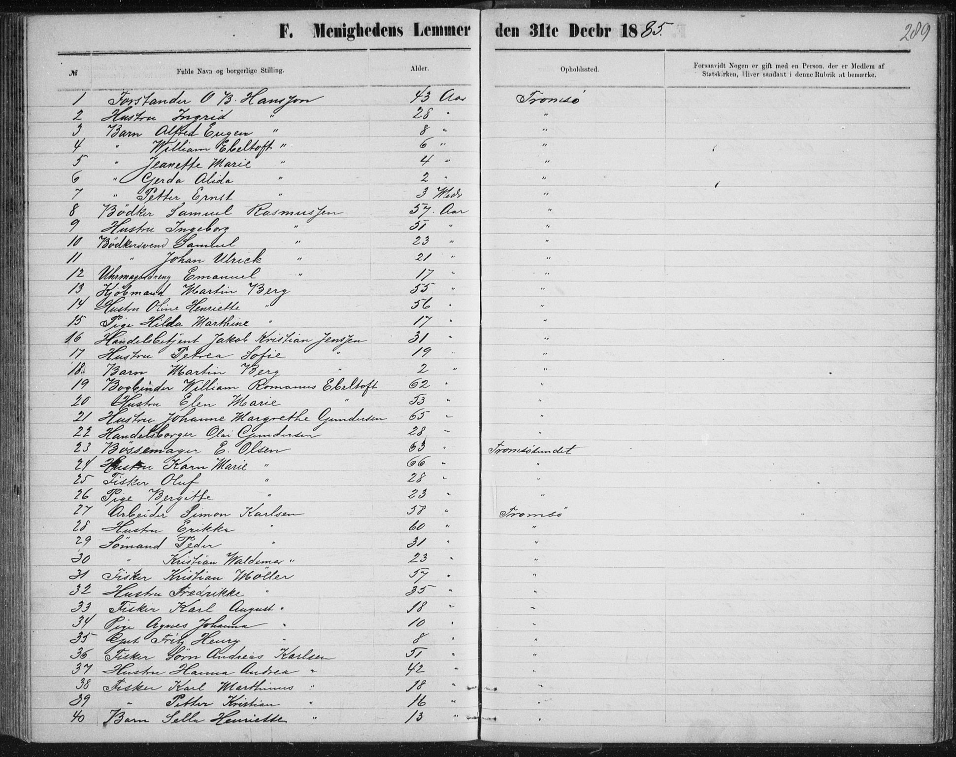 Uten arkivreferanse, SATØ/-: Dissenter register no. DP 3, 1871-1893, p. 289