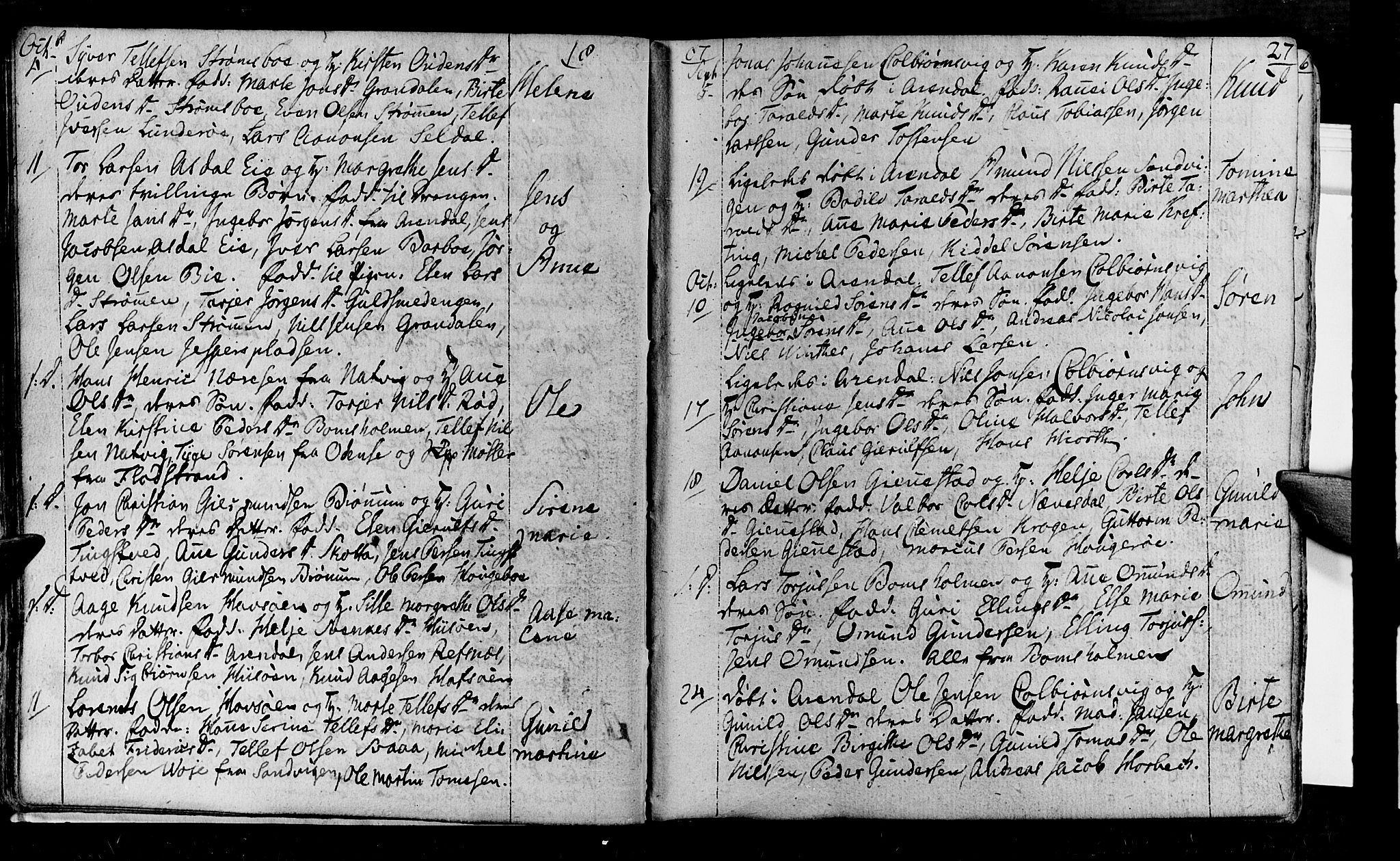 Øyestad sokneprestkontor, AV/SAK-1111-0049/F/Fa/L0011: Parish register (official) no. A 11, 1805-1824, p. 27