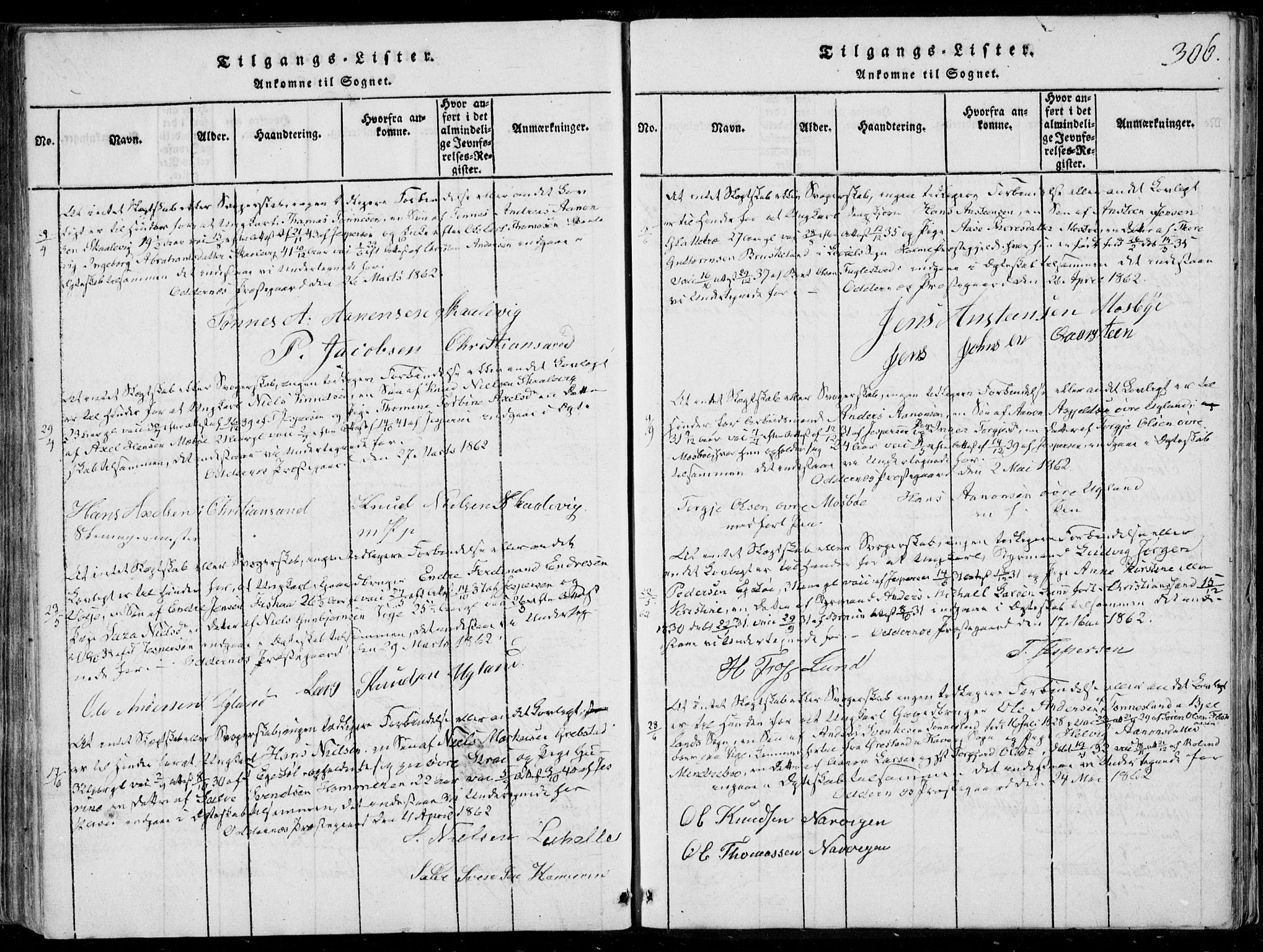 Oddernes sokneprestkontor, AV/SAK-1111-0033/F/Fa/Faa/L0005: Parish register (official) no. A 5, 1820-1838, p. 306