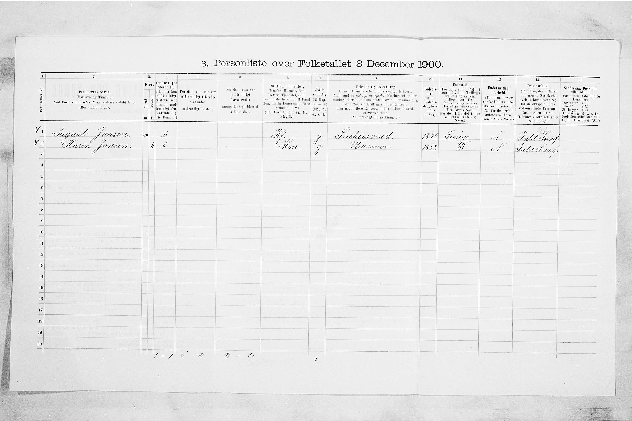 RA, 1900 census for Drammen, 1900, p. 10669