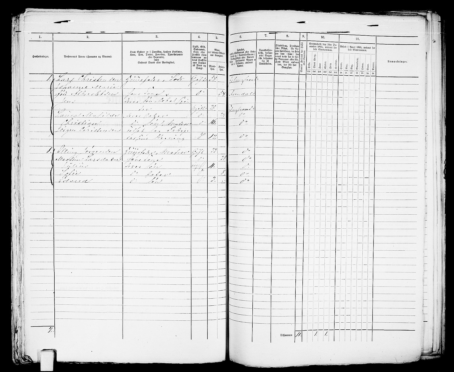 RA, 1865 census for Botne/Holmestrand, 1865, p. 326