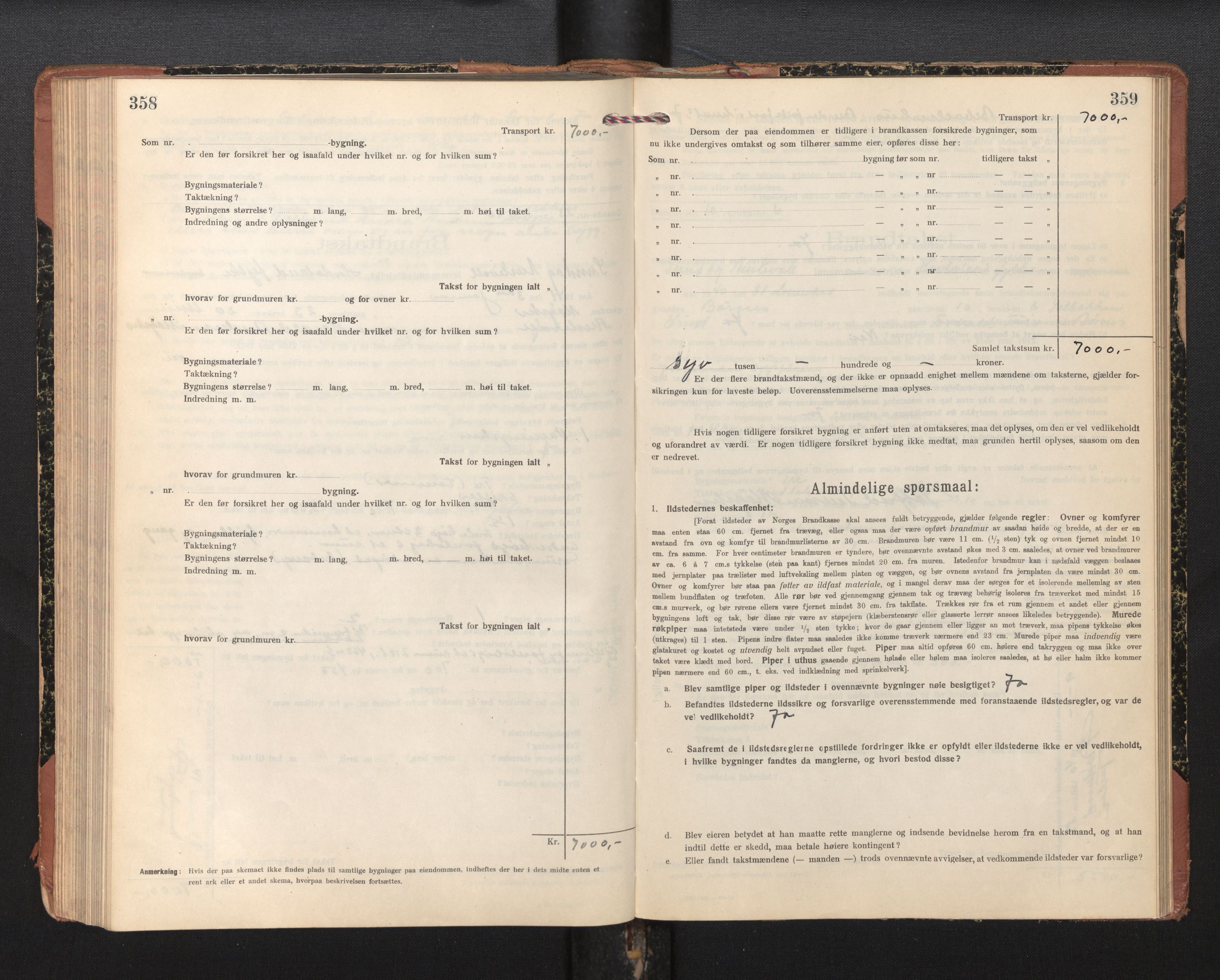 Lensmannen i Sund og Austevoll, AV/SAB-A-35201/0012/L0004: Branntakstprotokoll, skjematakst, 1917-1949, p. 358-359