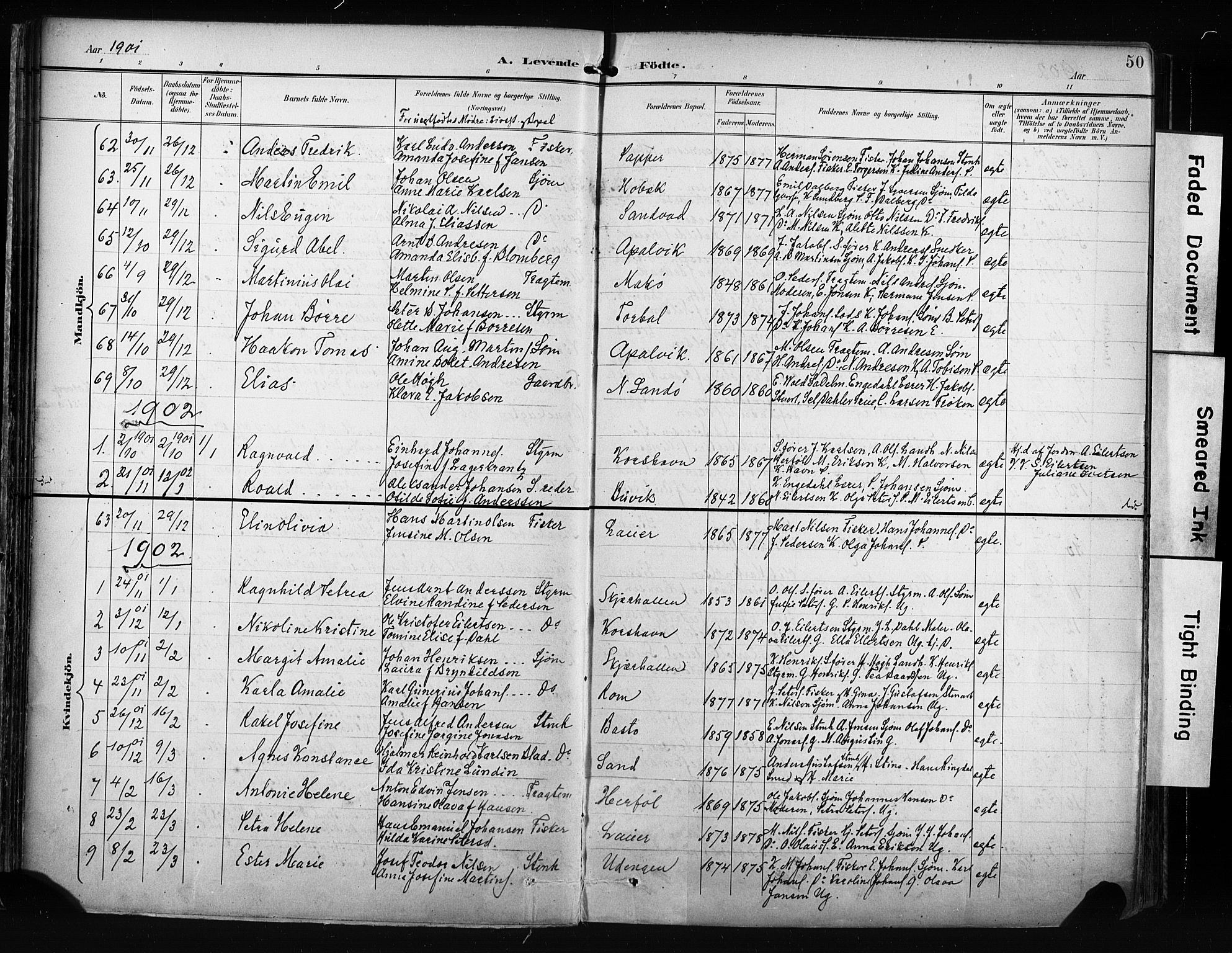 Hvaler prestekontor Kirkebøker, AV/SAO-A-2001/F/Fa/L0009: Parish register (official) no. I 9, 1895-1906, p. 50