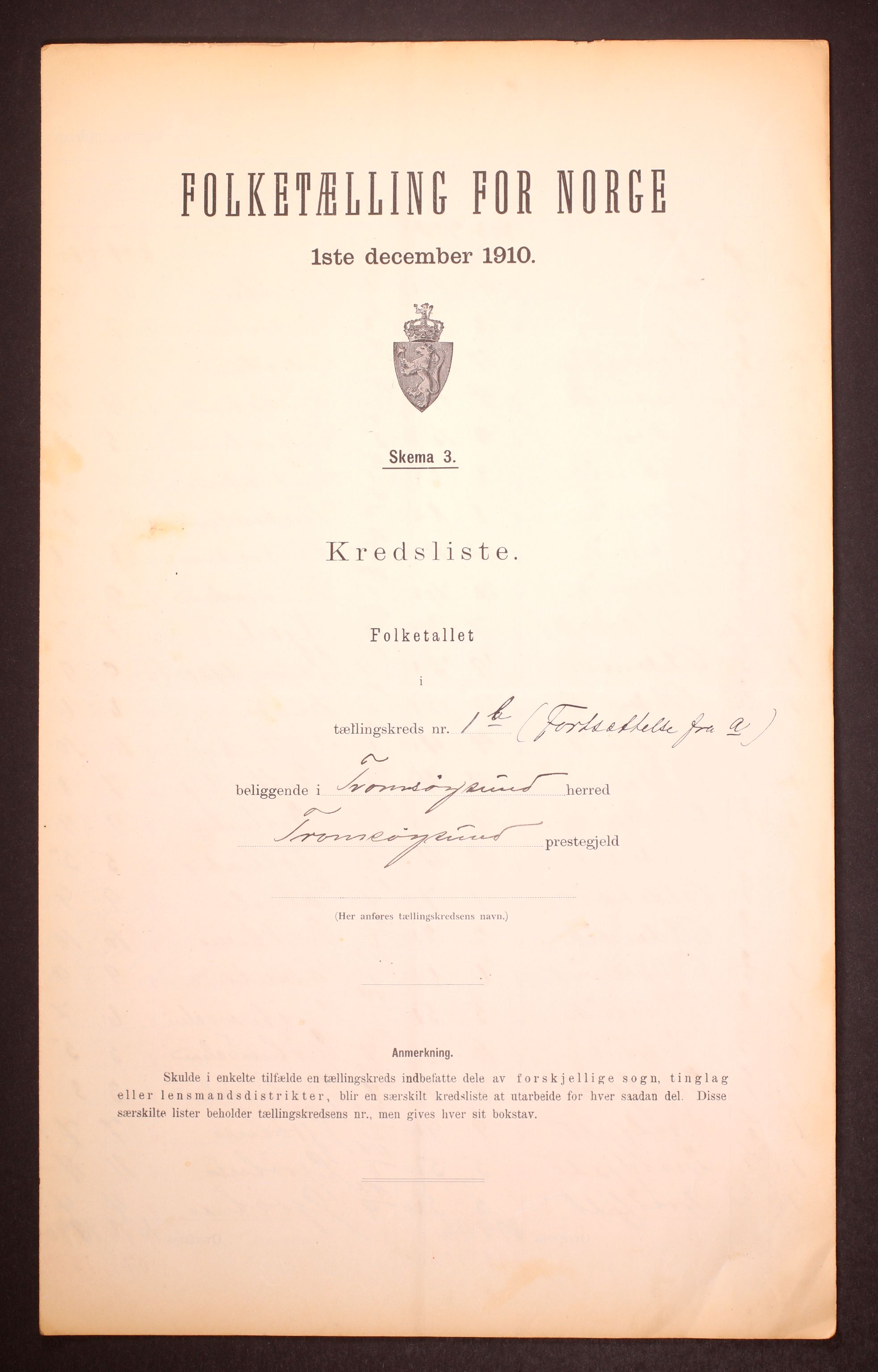 RA, 1910 census for Tromsøysund, 1910, p. 9