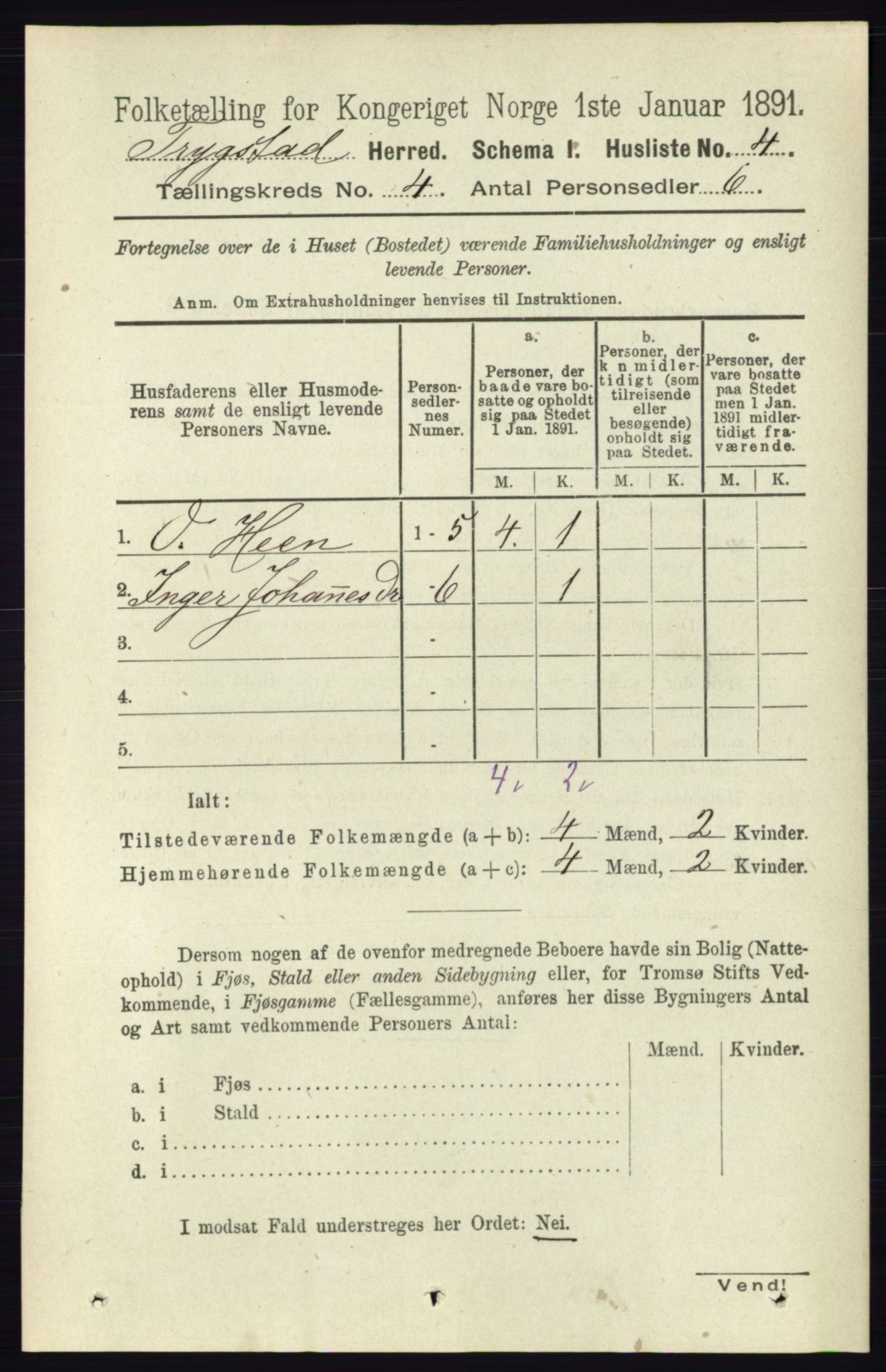 RA, 1891 Census for 0122 Trøgstad, 1891, p. 1518