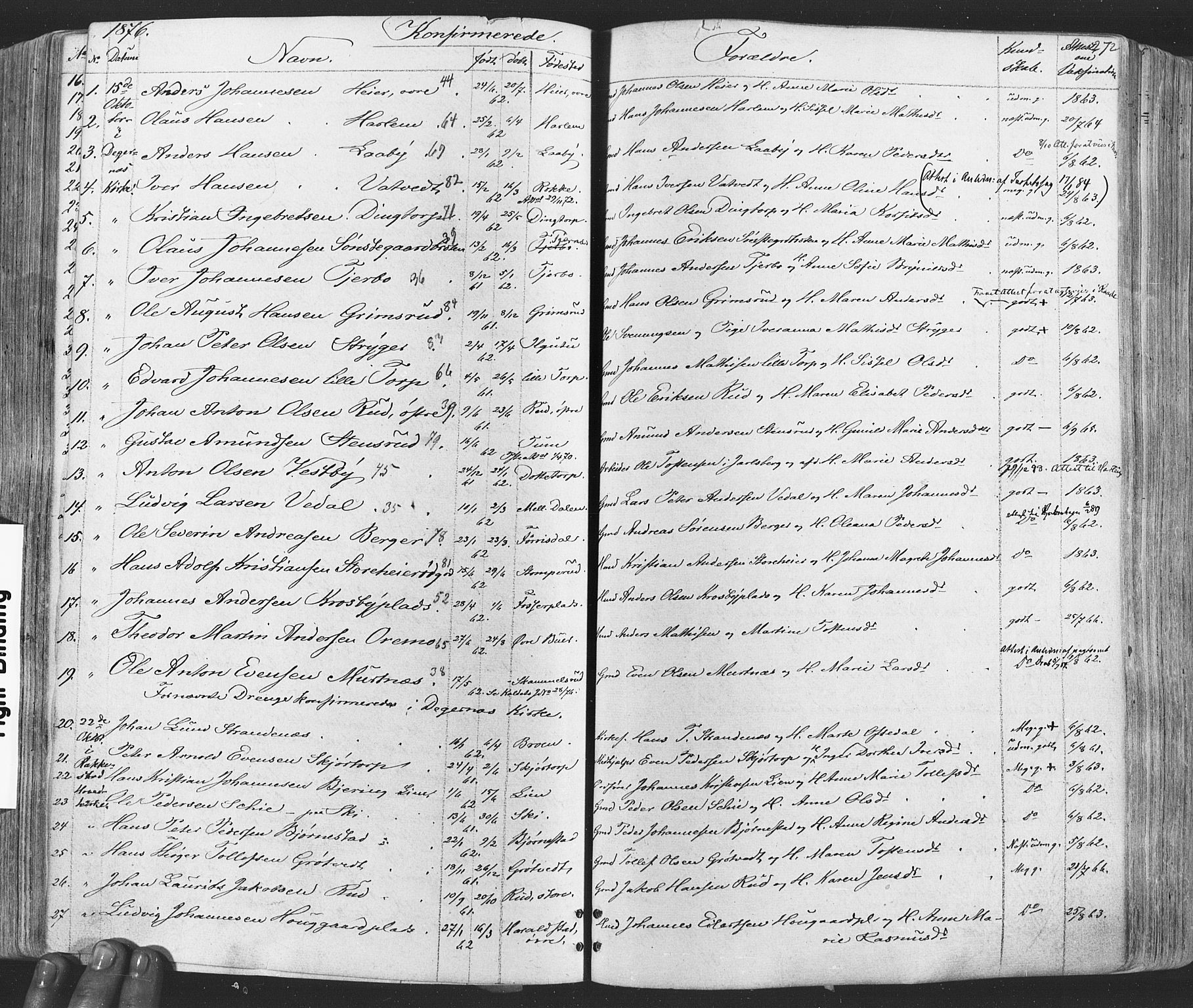 Rakkestad prestekontor Kirkebøker, SAO/A-2008/F/Fa/L0011: Parish register (official) no. I 11, 1862-1877, p. 272