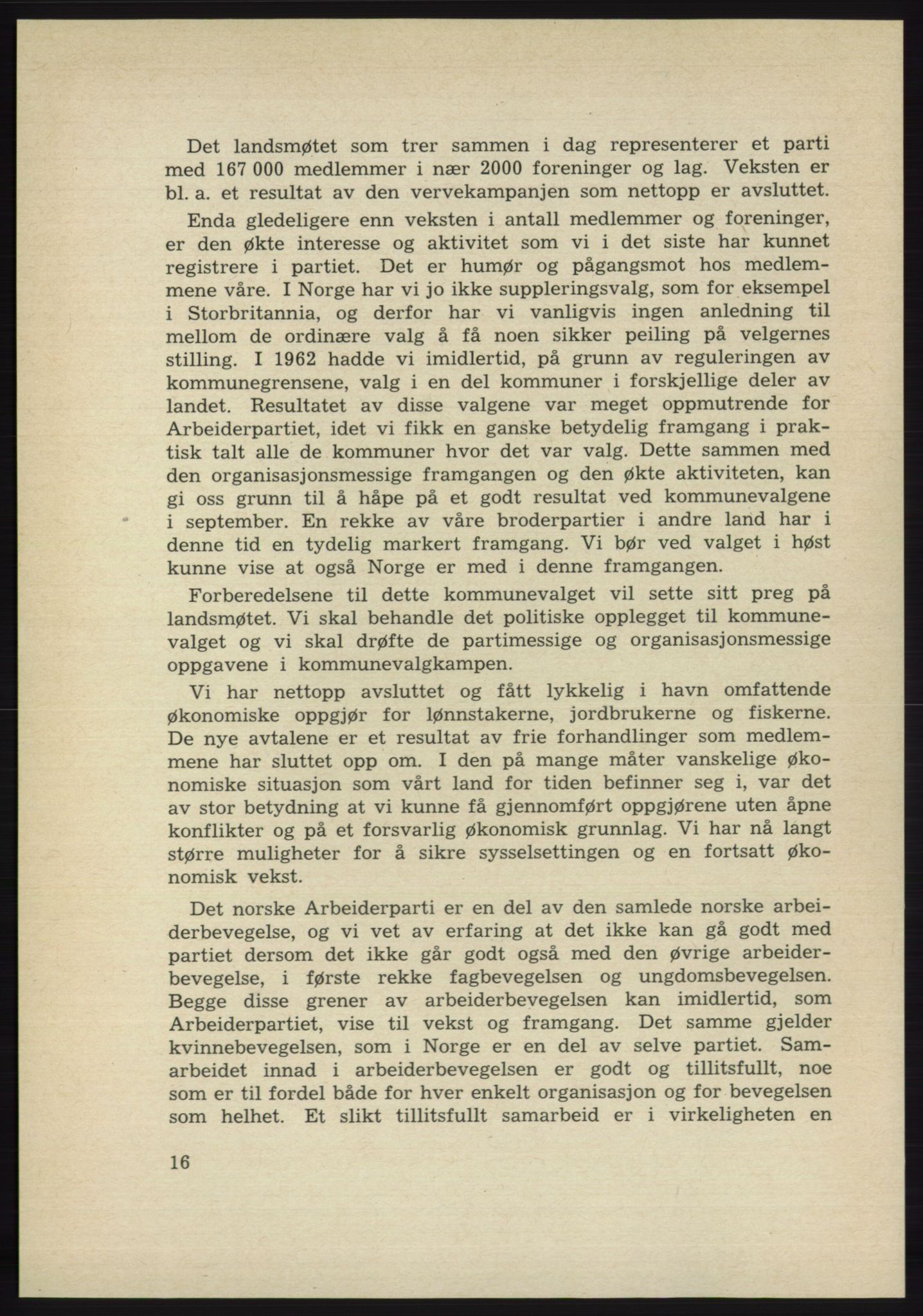 Det norske Arbeiderparti - publikasjoner, AAB/-/-/-: Protokoll over forhandlingene på det 39. ordinære landsmøte 23.-25. mai 1963 i Oslo, 1963, p. 16