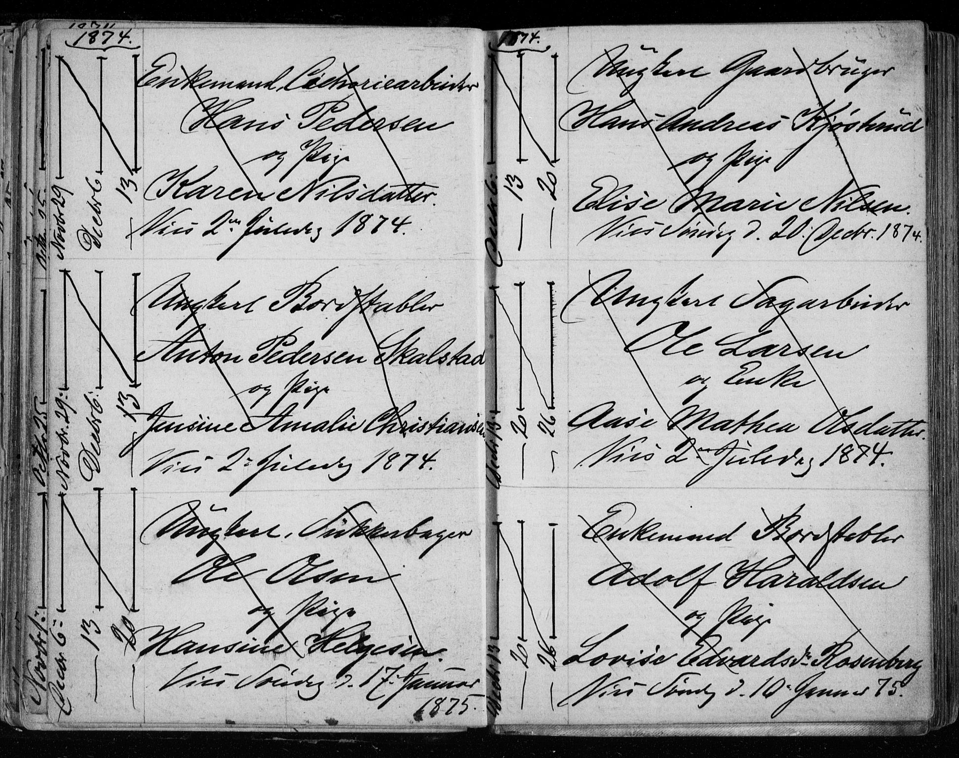 Bragernes kirkebøker, AV/SAKO-A-6/H/Ha/L0006: Banns register no. 6, 1873-1896