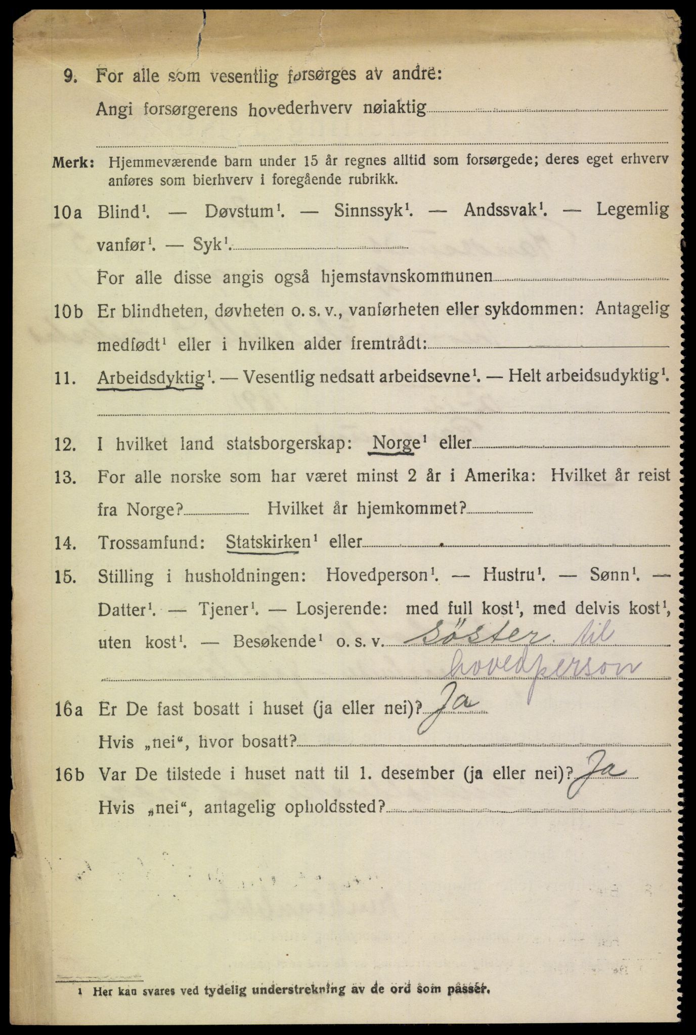 SAK, 1920 census for Randesund, 1920, p. 2329