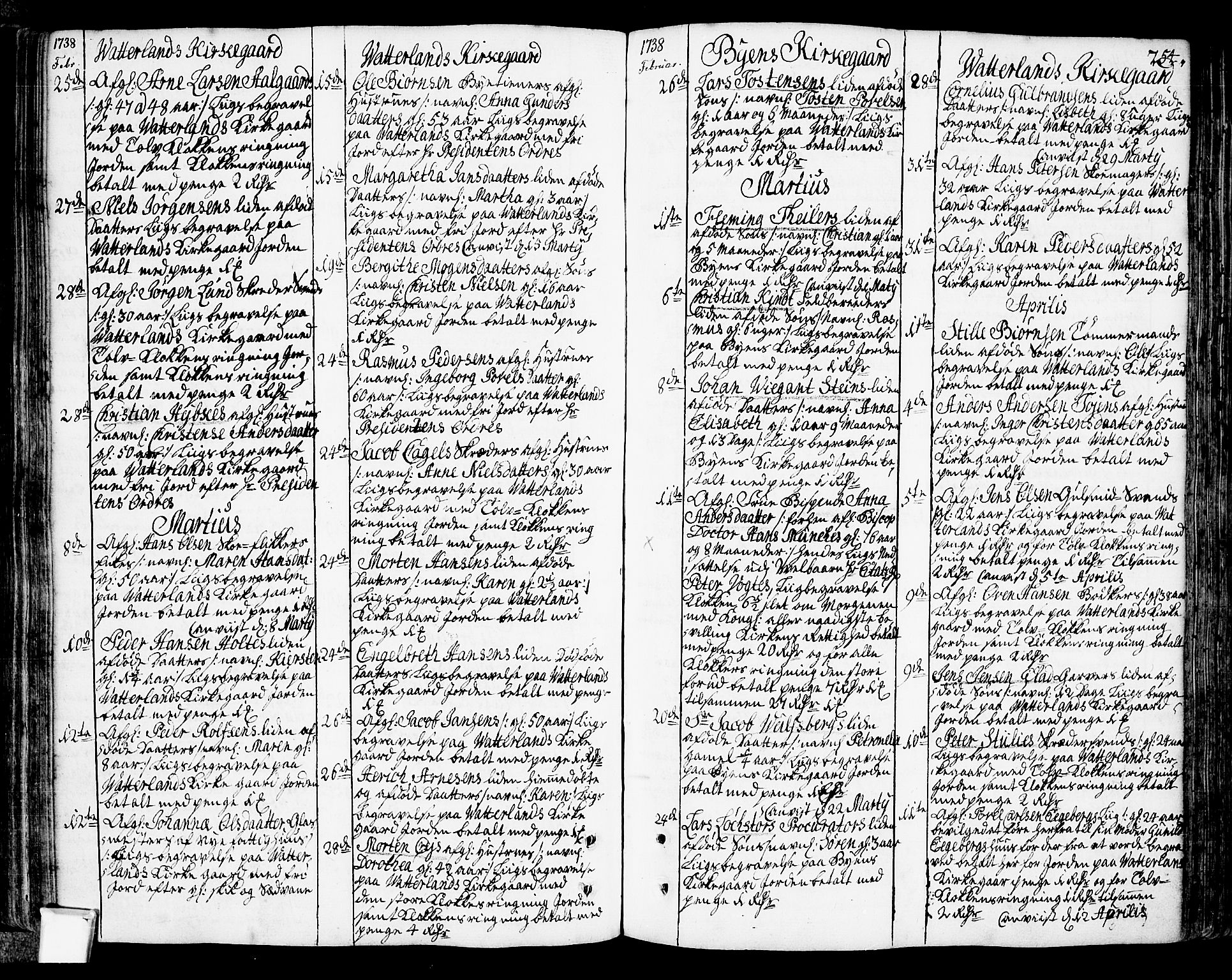 Oslo domkirke Kirkebøker, SAO/A-10752/F/Fa/L0003: Parish register (official) no. 3, 1731-1743, p. 254