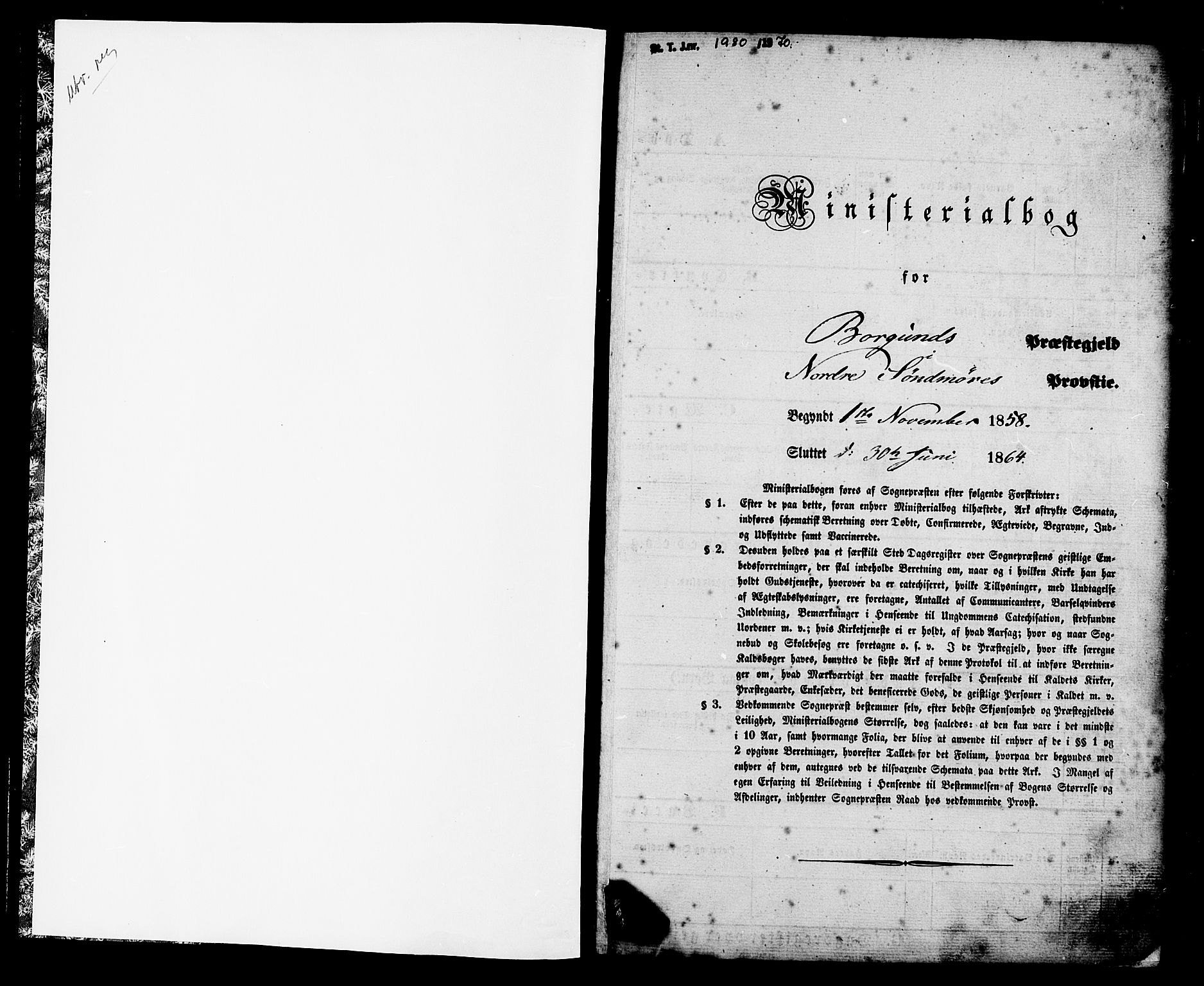 Ministerialprotokoller, klokkerbøker og fødselsregistre - Møre og Romsdal, SAT/A-1454/528/L0398: Parish register (official) no. 528A09, 1858-1864, p. 1