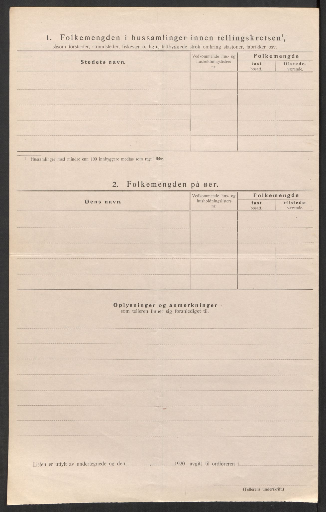 SAK, 1920 census for Vegusdal, 1920, p. 22