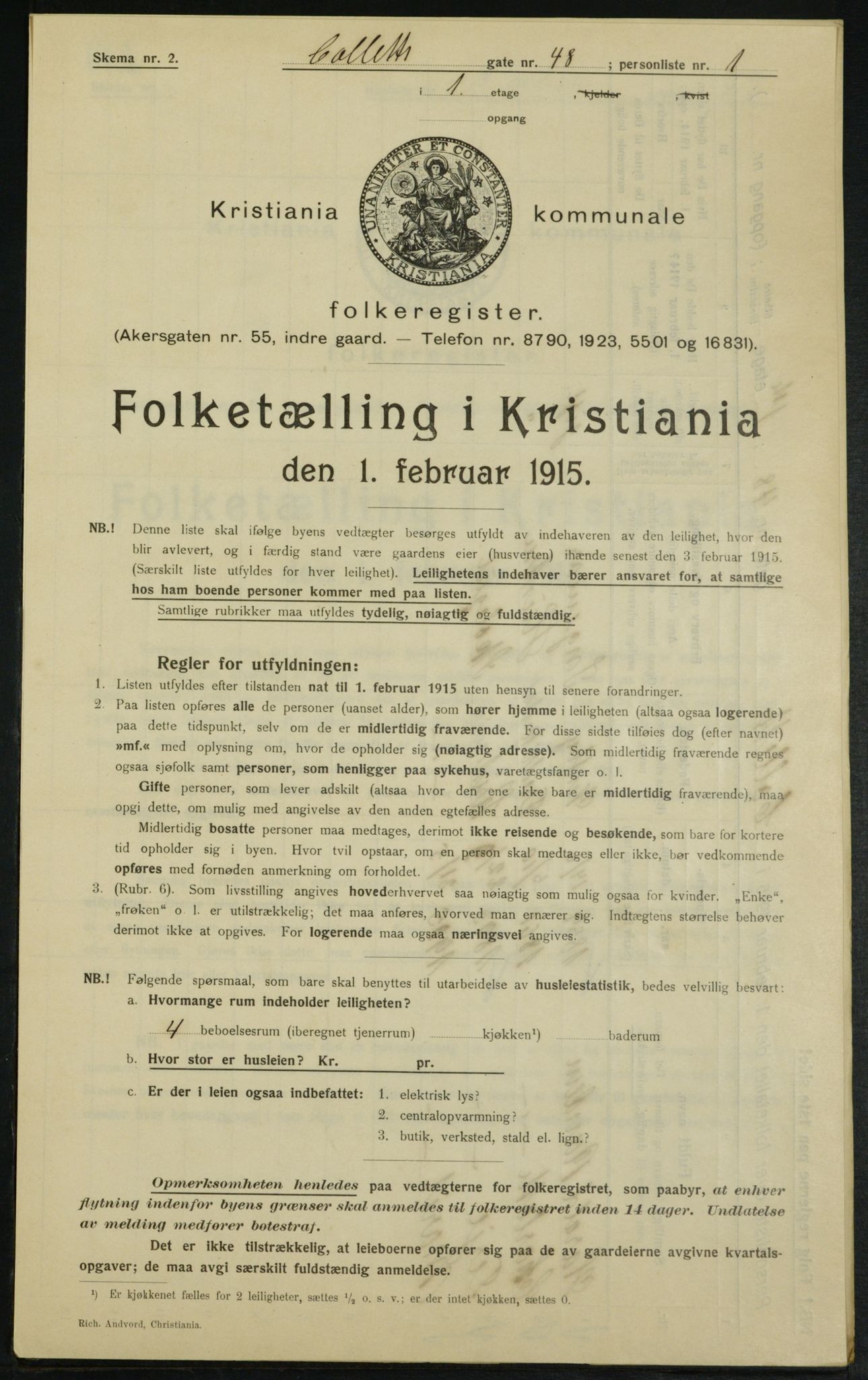 OBA, Municipal Census 1915 for Kristiania, 1915, p. 13271