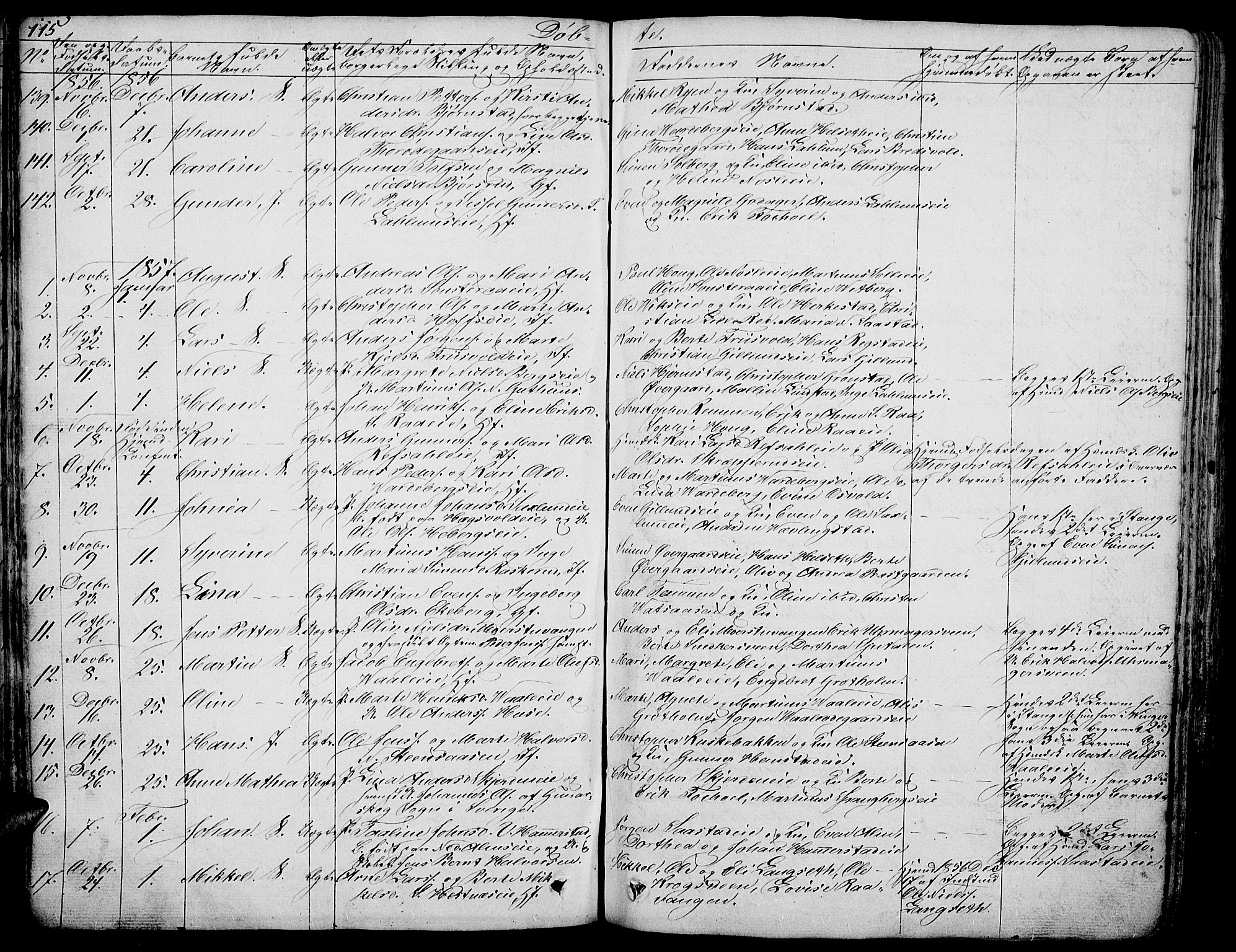 Stange prestekontor, SAH/PREST-002/L/L0003: Parish register (copy) no. 3, 1840-1864, p. 115