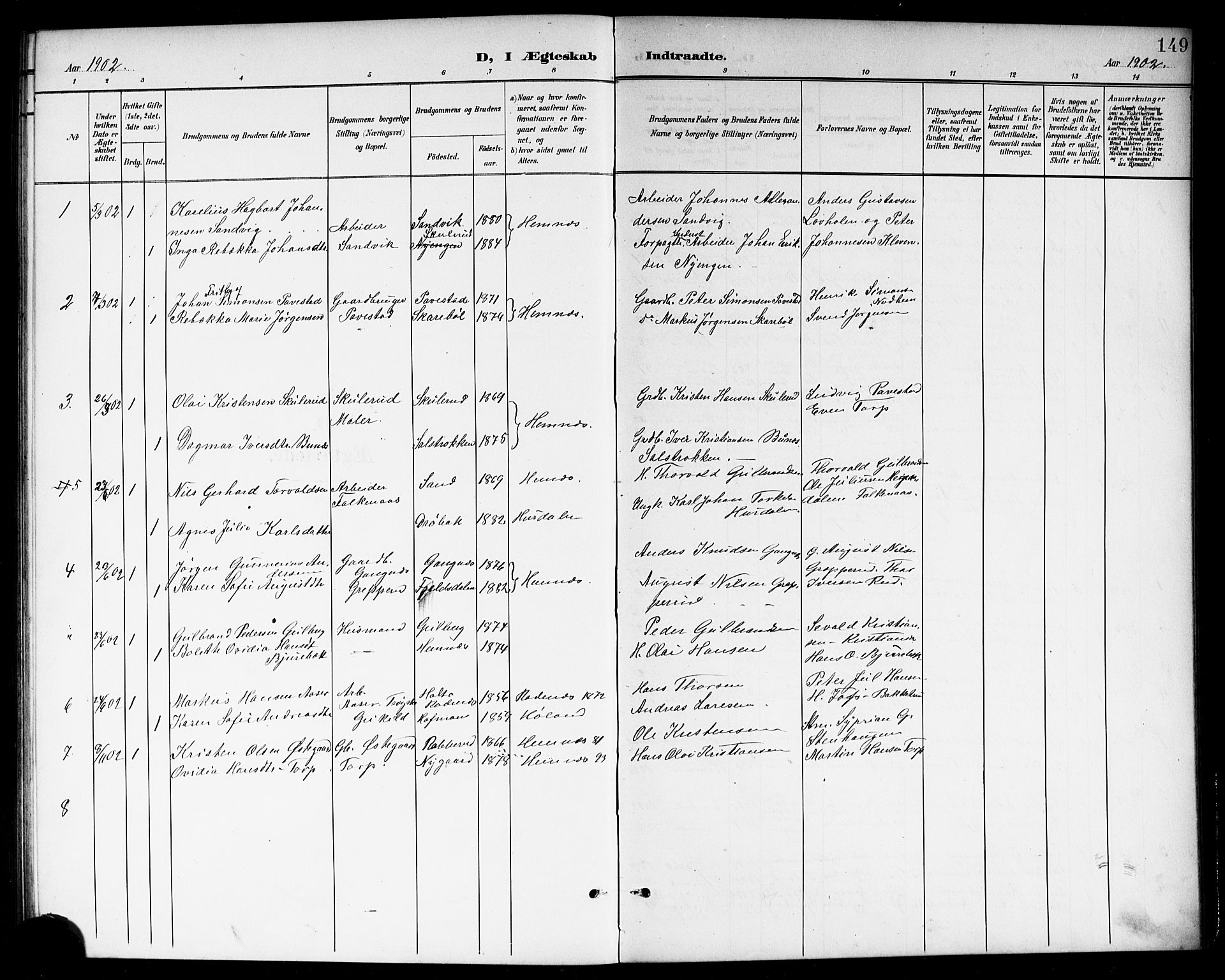 Høland prestekontor Kirkebøker, SAO/A-10346a/G/Gb/L0001: Parish register (copy) no. II 1, 1902-1919, p. 149