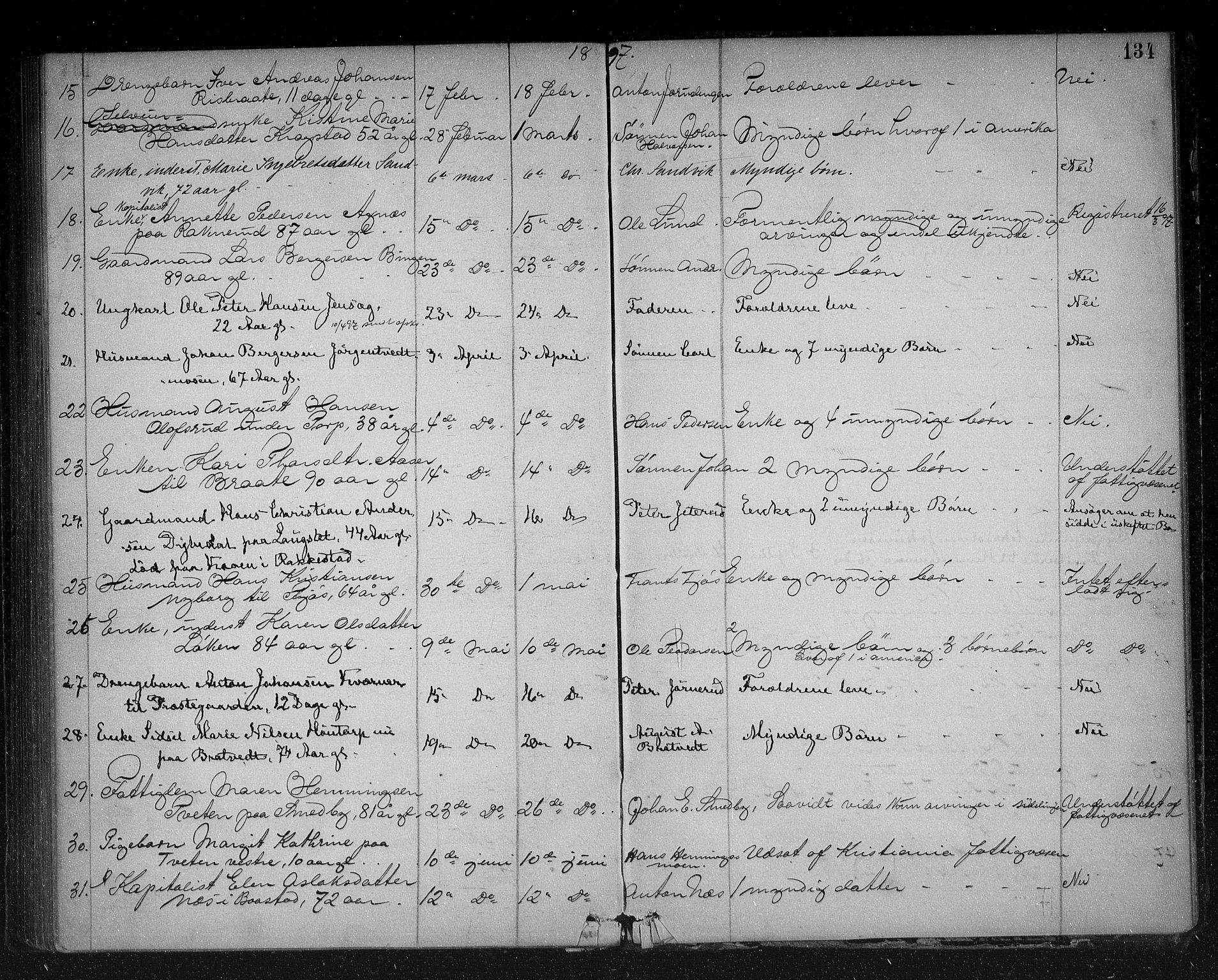 Trøgstad lensmannskontor, AV/SAO-A-10213b/H/Ha/L0003: Dødsanmeldelsesprotokoll, 1868-1900, p. 134