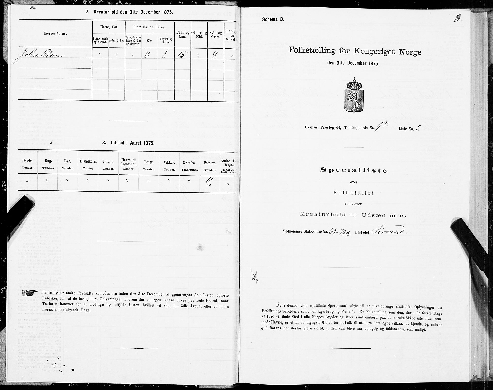 SAT, 1875 census for 1868P Øksnes, 1875, p. 1003