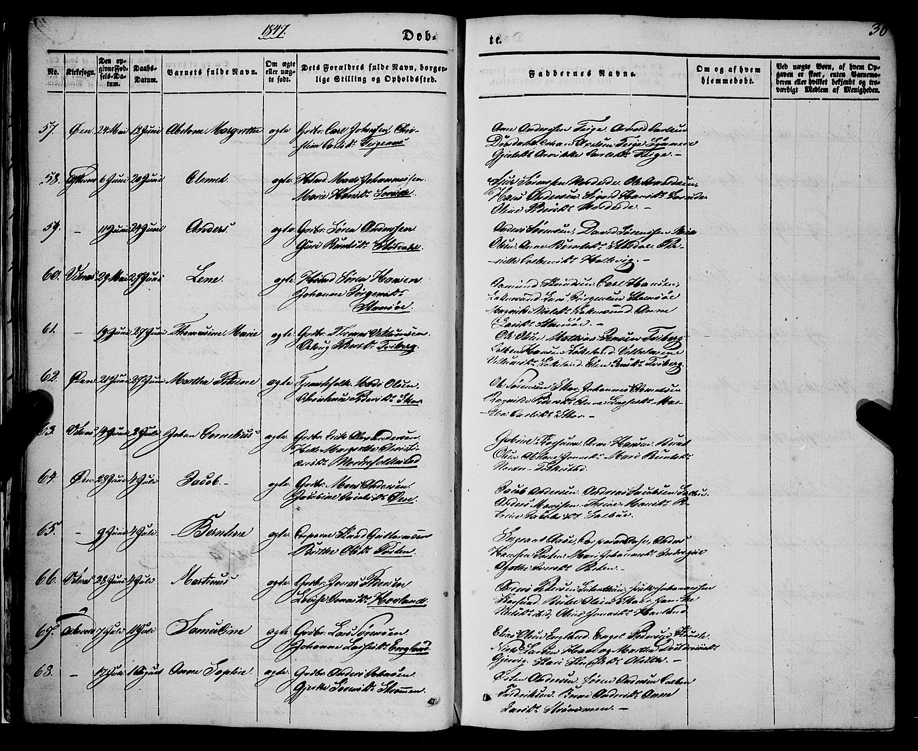 Askvoll sokneprestembete, AV/SAB-A-79501/H/Haa/Haaa/L0011/0001: Parish register (official) no. A 11 I, 1845-1864, p. 30