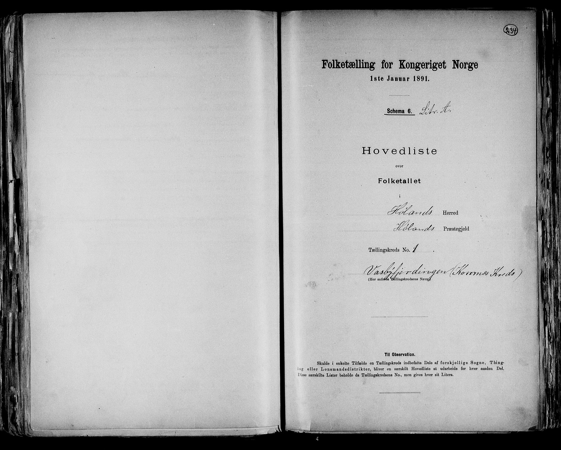 RA, 1891 census for 0221 Høland, 1891, p. 4