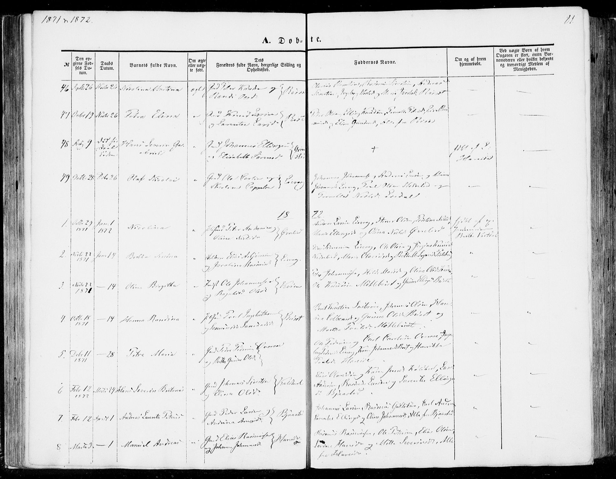 Ministerialprotokoller, klokkerbøker og fødselsregistre - Møre og Romsdal, SAT/A-1454/510/L0121: Parish register (official) no. 510A01, 1848-1877, p. 81