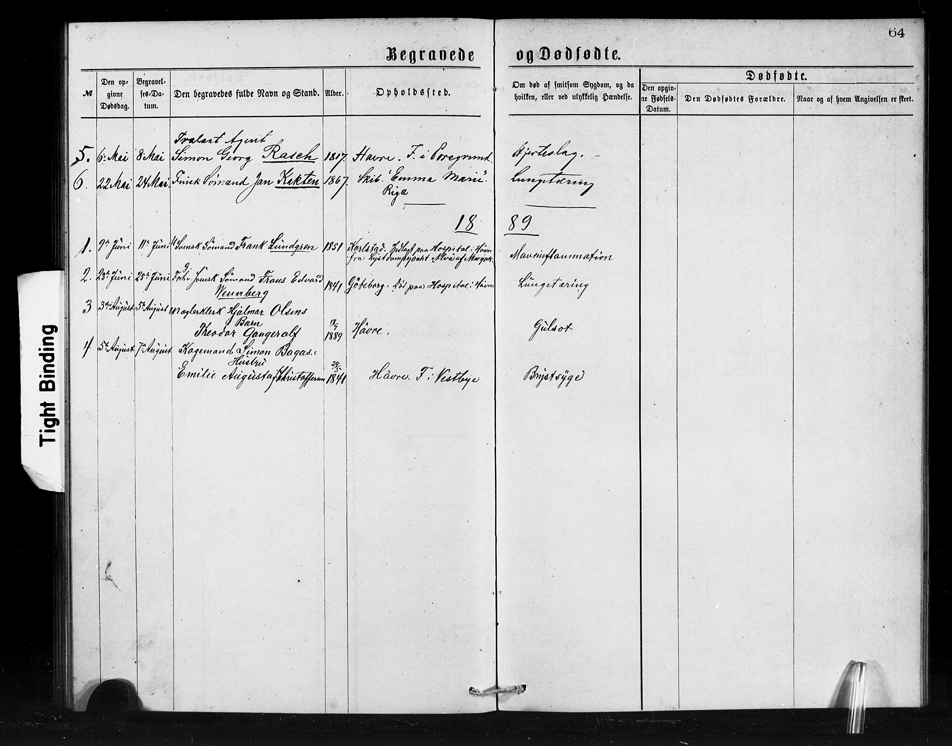 Den norske sjømannsmisjon i utlandet / Franske havner, SAB/SAB/PA-0108/H/Ha/Haa/L0001: Parish register (official) no. A 1, 1873-1889, p. 64
