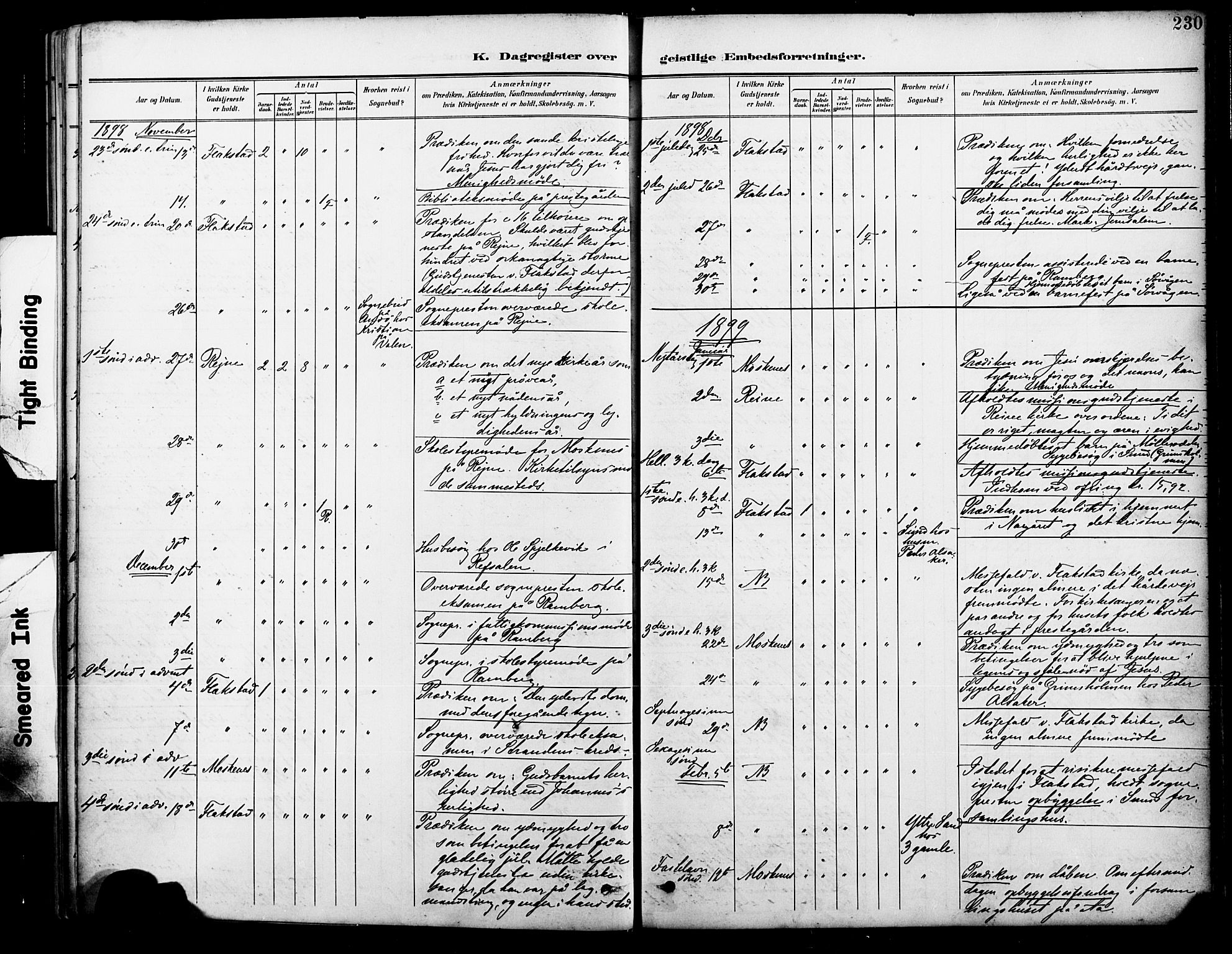 Ministerialprotokoller, klokkerbøker og fødselsregistre - Nordland, SAT/A-1459/885/L1205: Parish register (official) no. 885A06, 1892-1905, p. 230